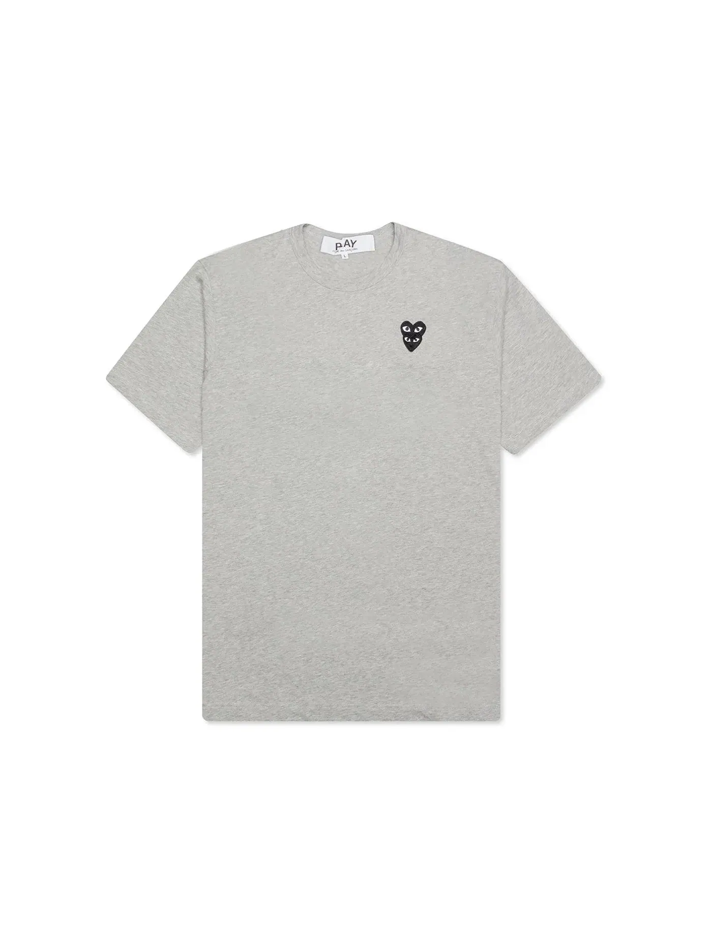 Детская футболка с принтом Stacked Heart Comme des Garcons PLAY — изображение 1 из 2, серый