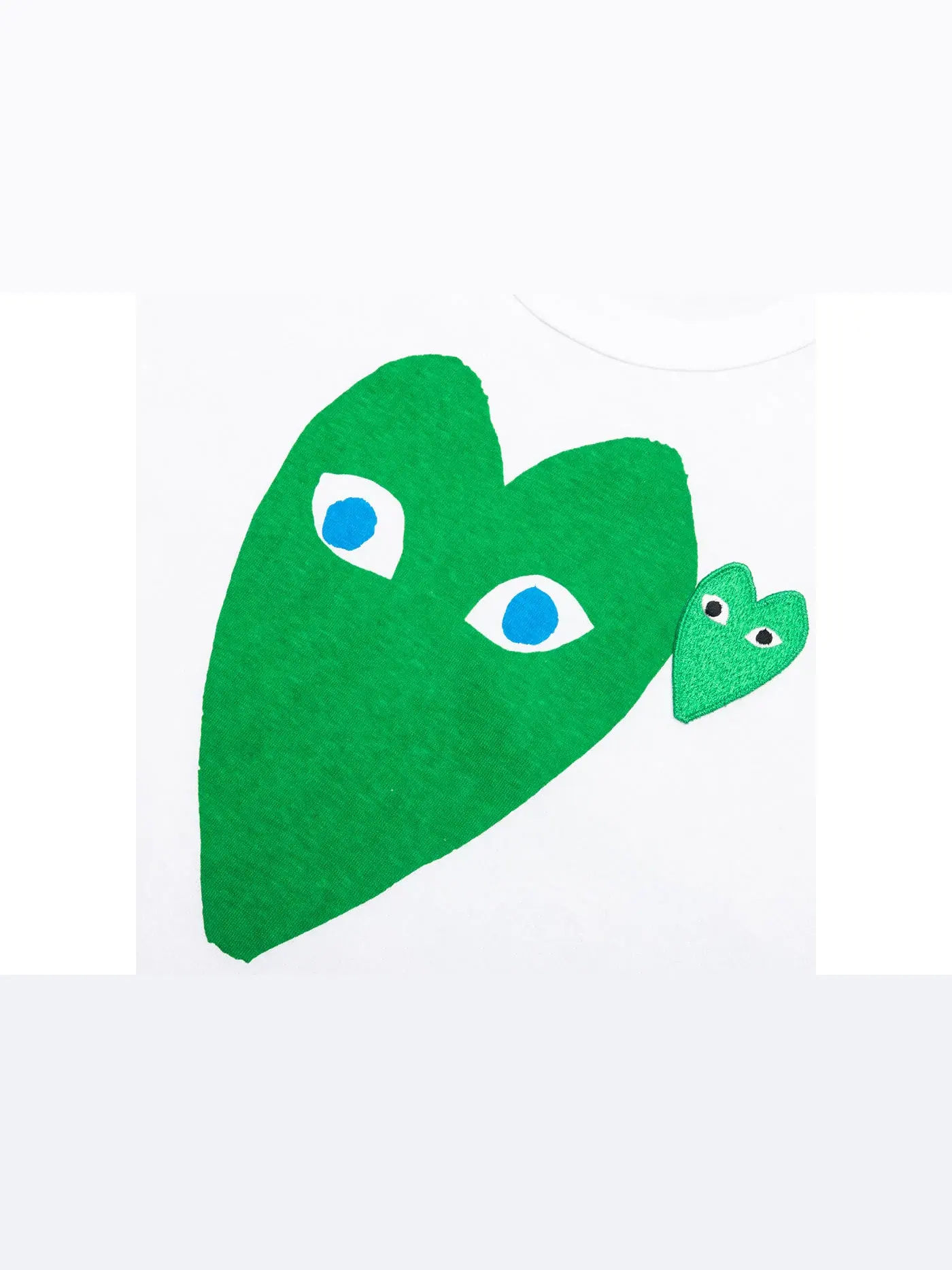 Футболка с длинным рукавом Blue Eyed Green Heart Comme des Garcons PLAY — изображение 2 из 2, белый
