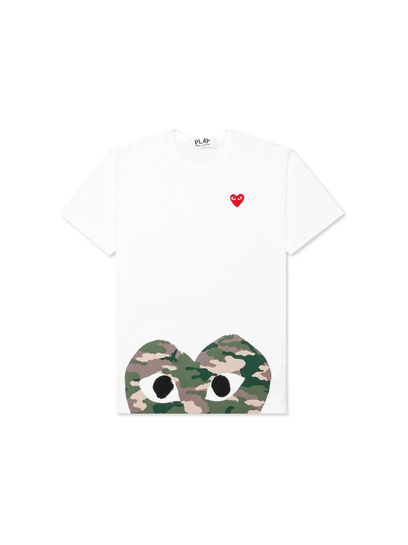 Унисекс футболка с принтом Camouflage Edge Heart Comme des Garcons PLAY — изображение 1 из 3, белый