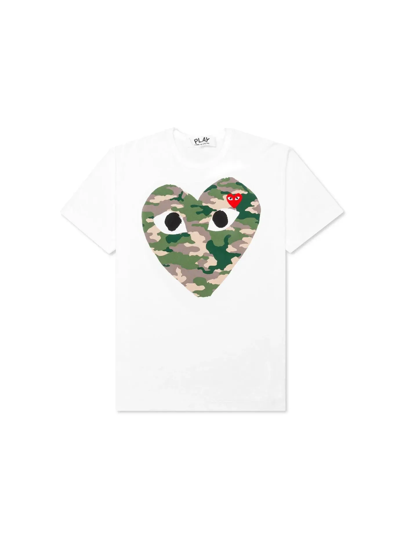 Футболка с принтом Comme des Garcons PLAY Camouflage Heart — изображение 1 из 2, белый