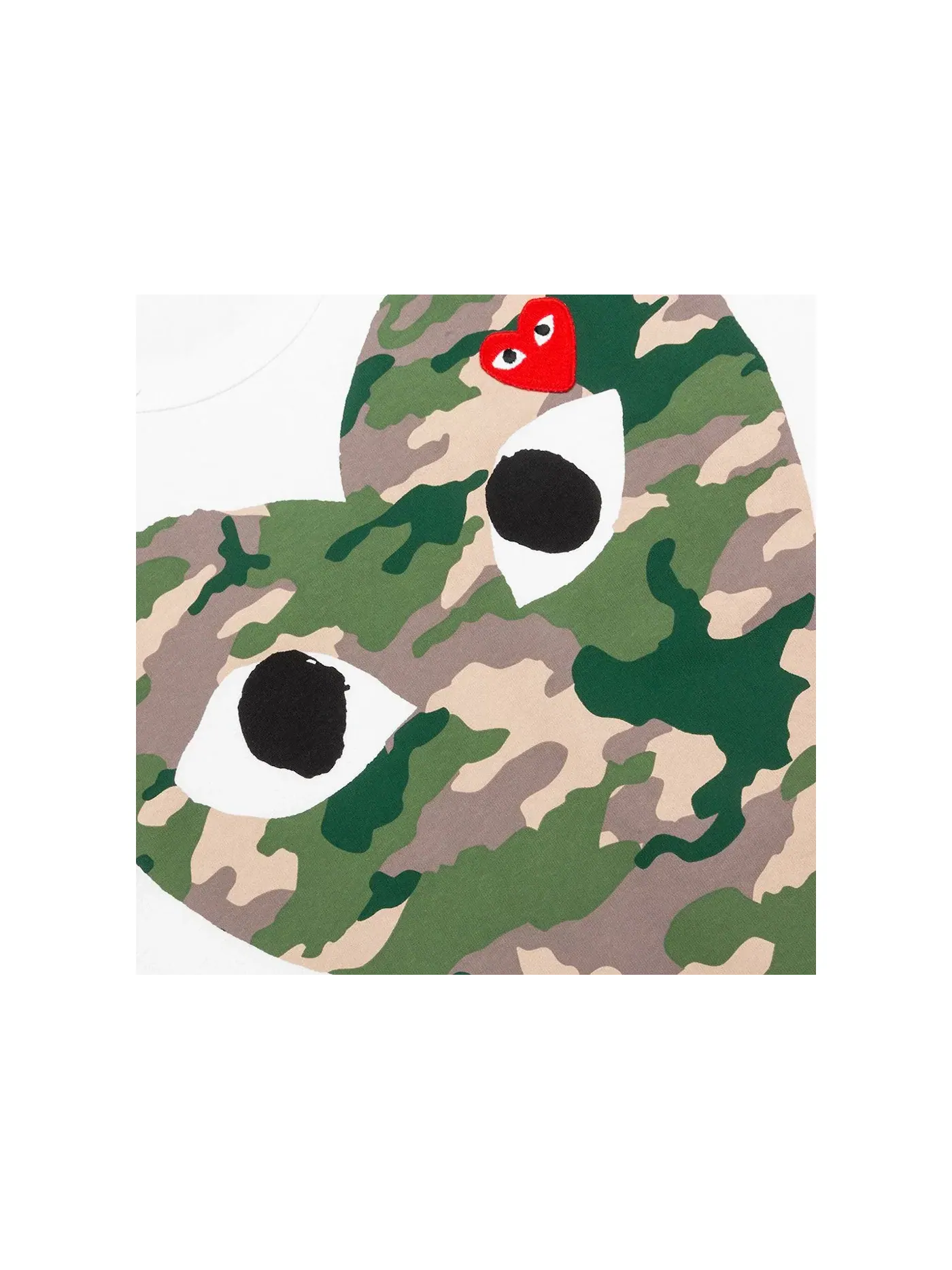 Футболка с принтом Comme des Garcons PLAY Camouflage Heart — изображение 2 из 2, белый