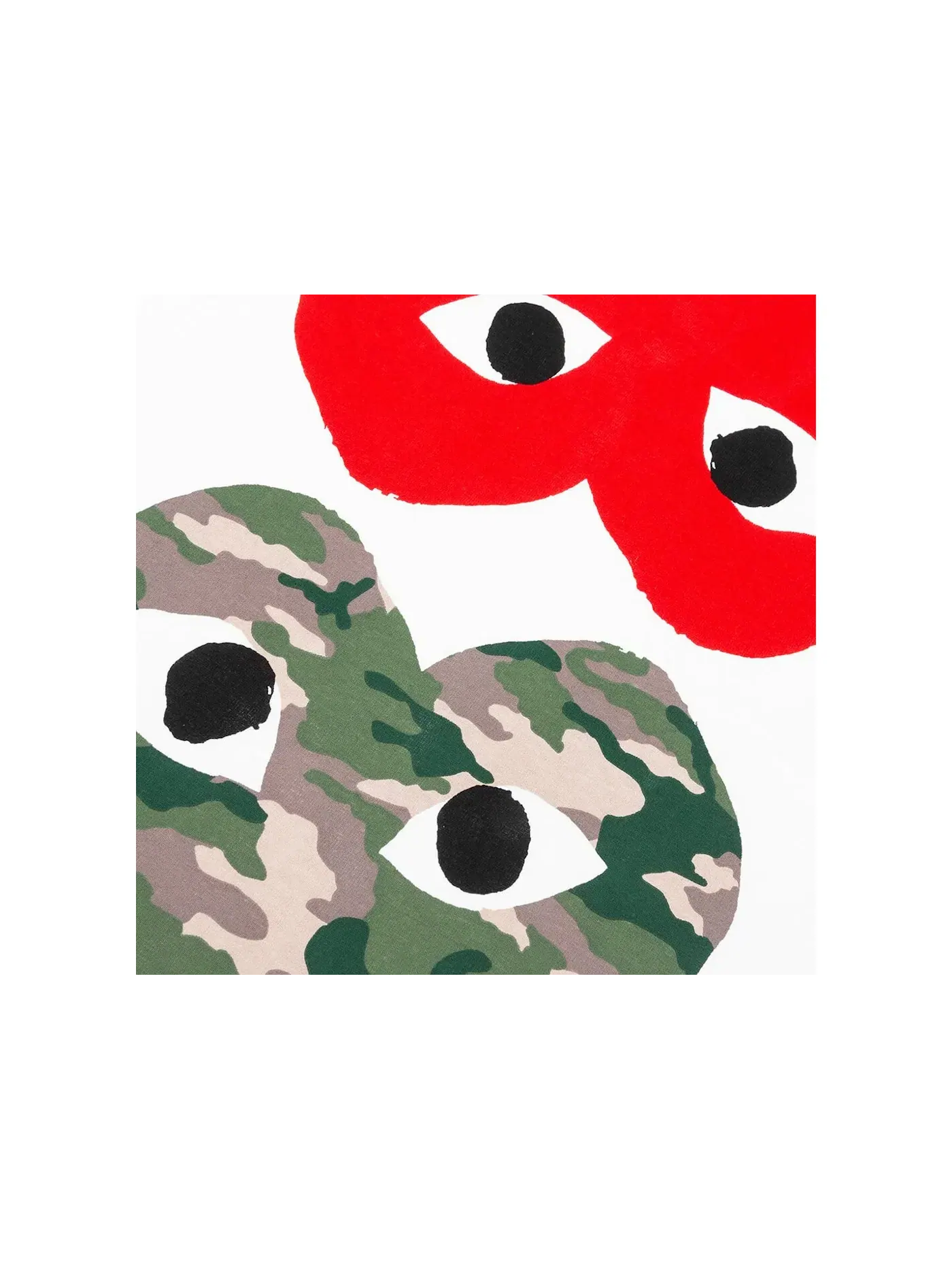 Детская футболка с принтом Camouflage Mirror Heart Comme des Garcons PLAY — изображение 3 из 3, белый