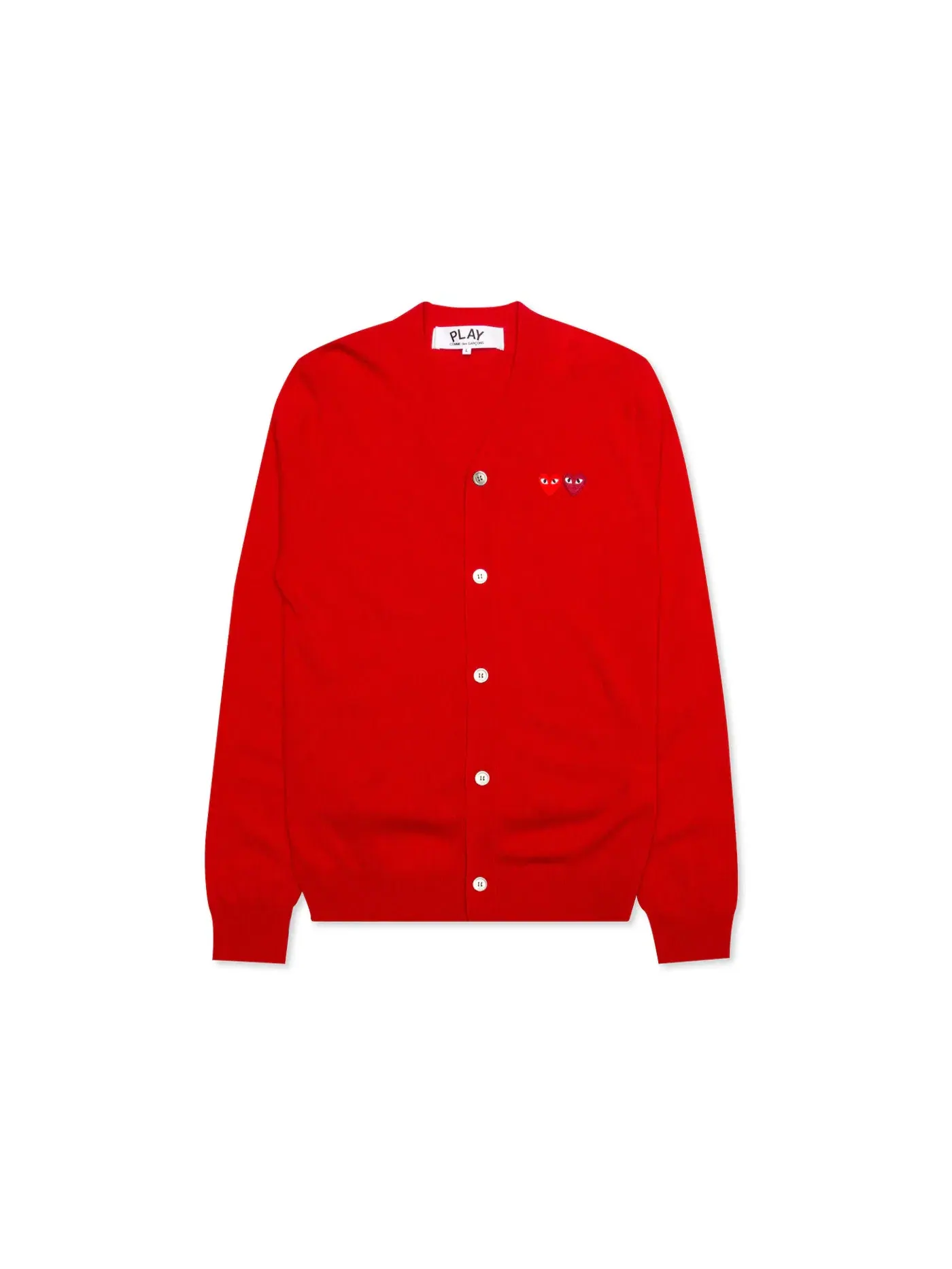 Детский кардиган-свитер с принтом Double Heart Comme des Garcons PLAY — изображение 1 из 2, красный