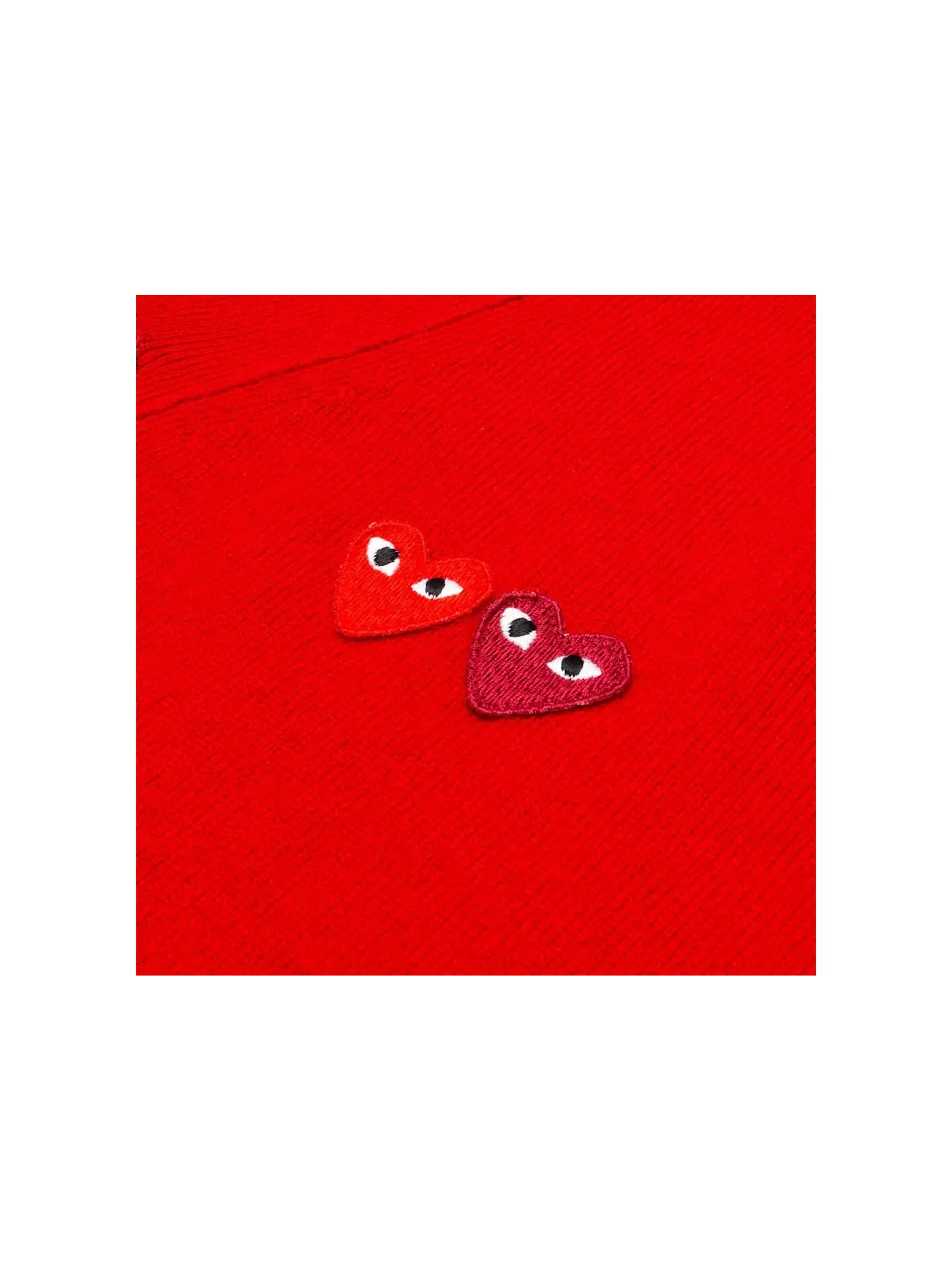 Детский кардиган-свитер с принтом Double Heart Comme des Garcons PLAY — изображение 2 из 2, красный