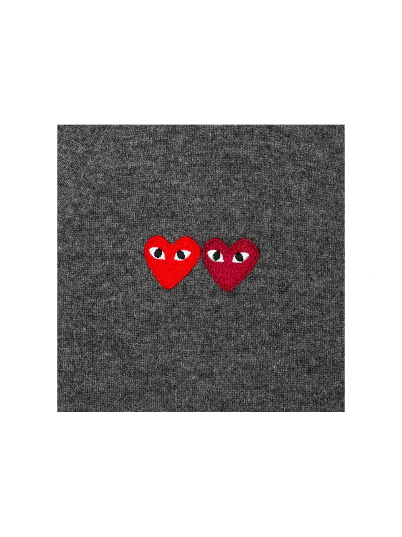Унисекс свитер с двойным сердцем Comme des Garcons PLAY — изображение 2 из 2, серый