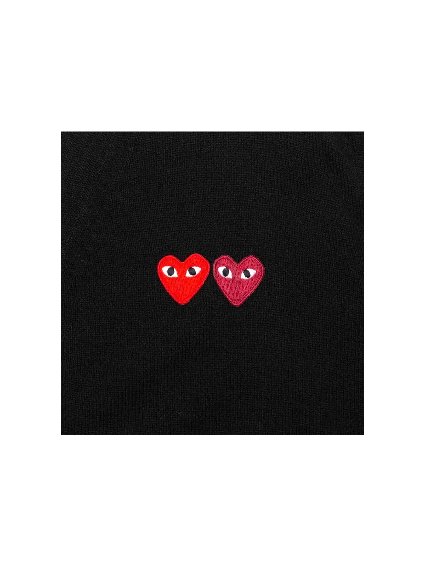 Свитер с принтом Double Heart Comme des Garcons PLAY — изображение 2 из 2, черный