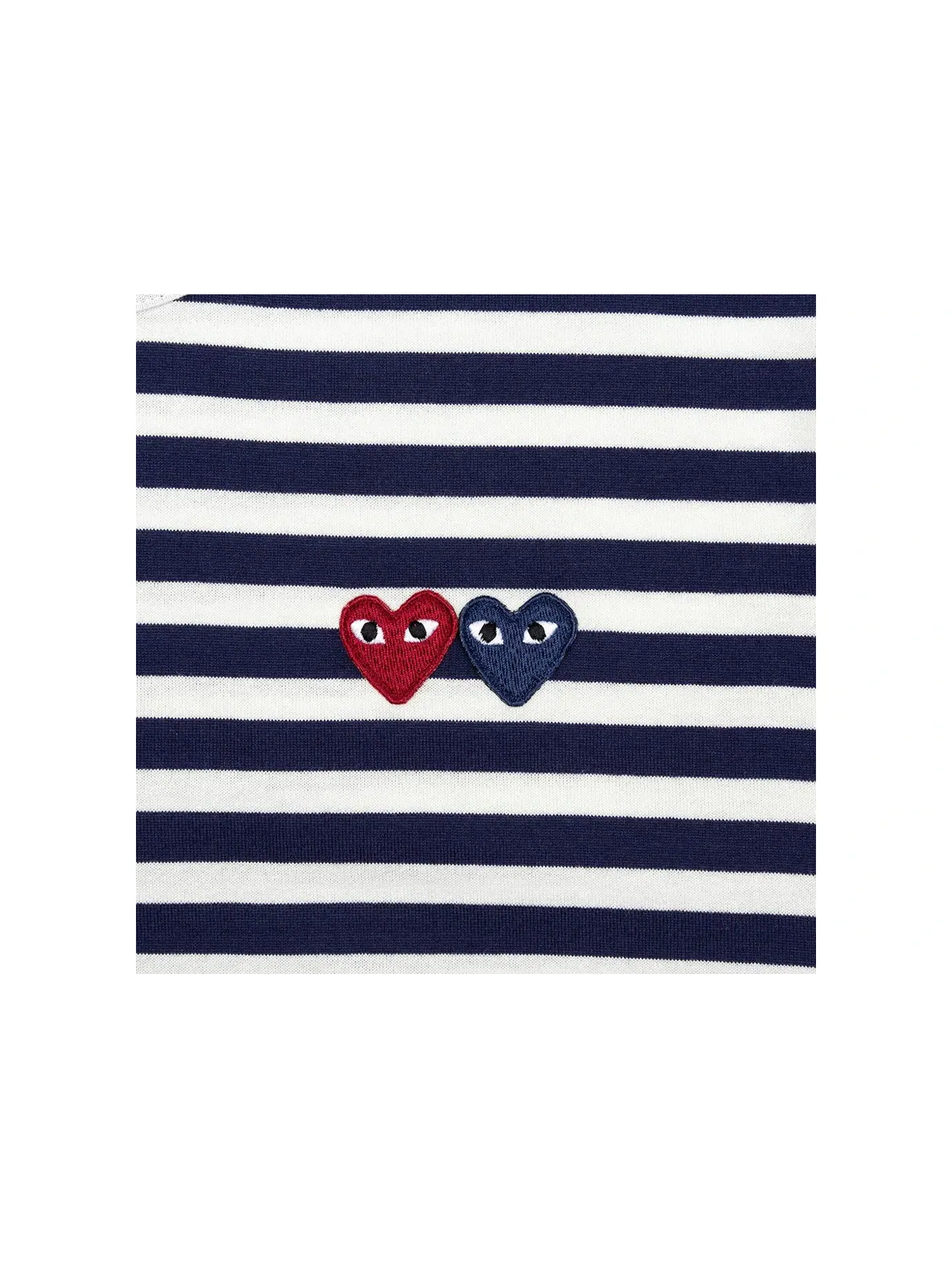 Детская футболка с длинным рукавом с принтом Comme des Garcons PLAY — изображение 2 из 2, темно-синий/белый
