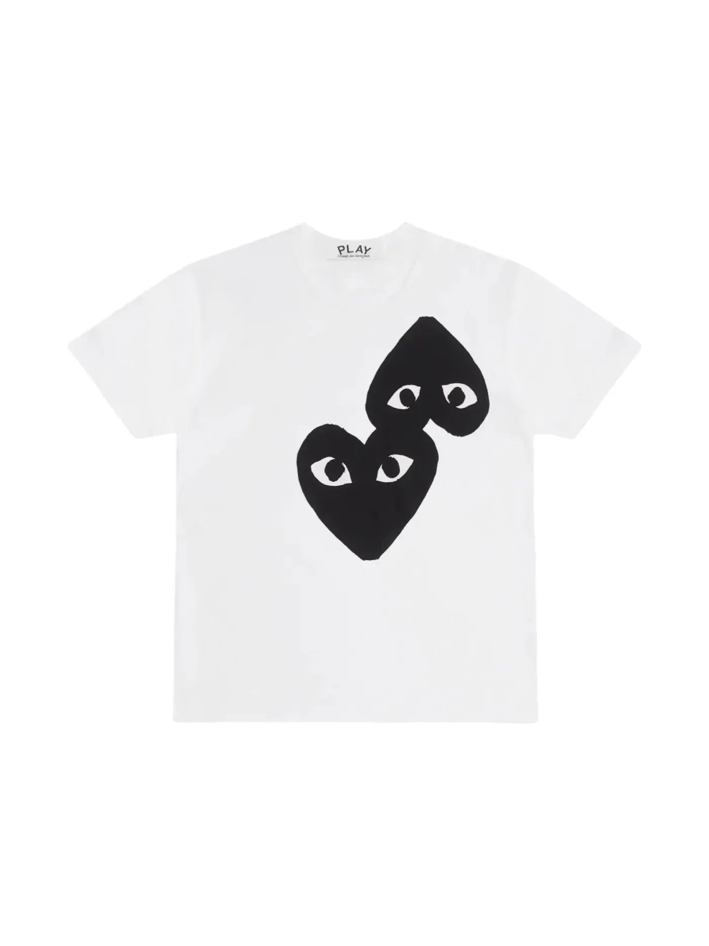 Футболка с принтом Double Heart Comme des Garcons PLAY — изображение 1 из 1, белый/черный