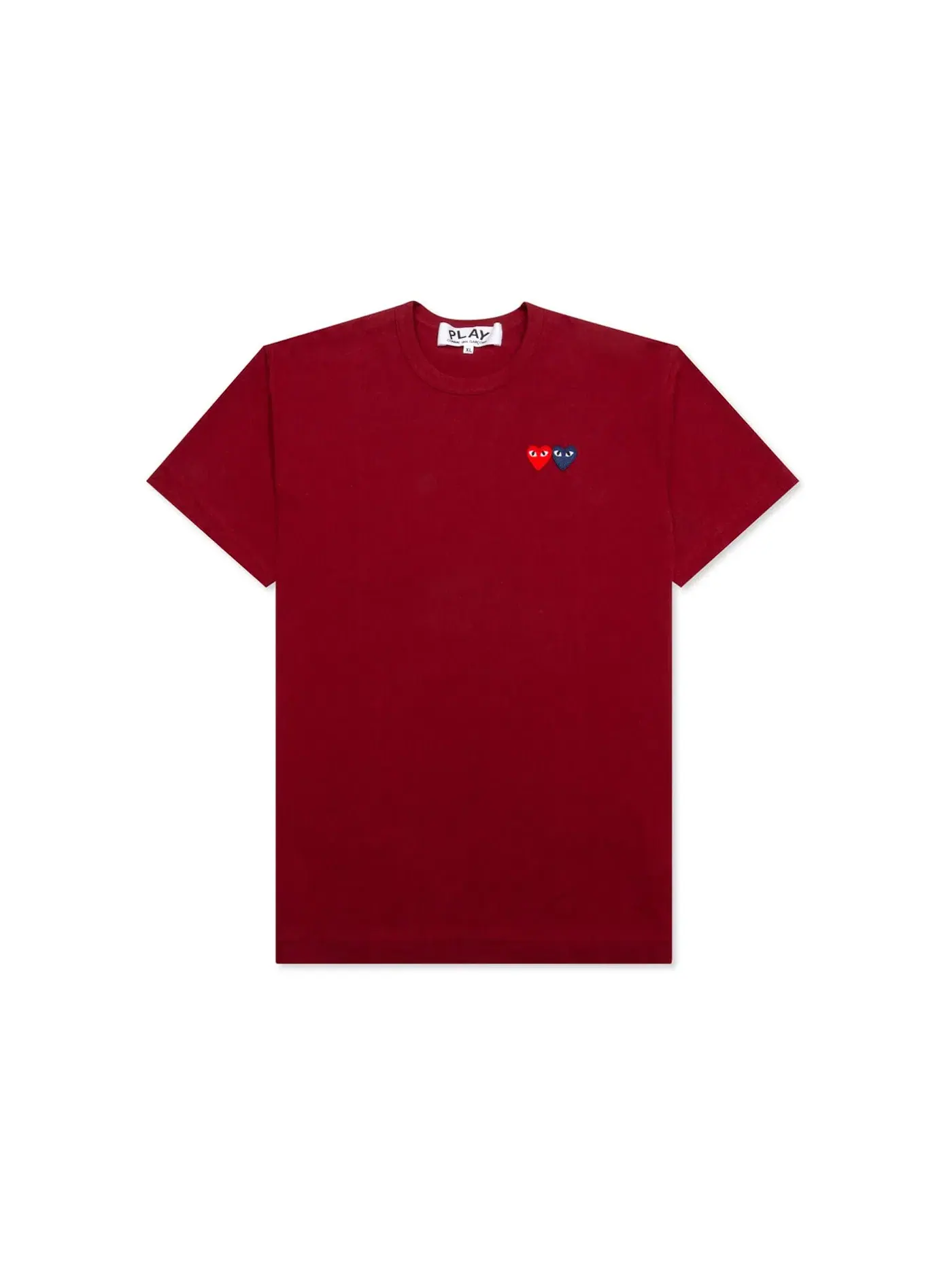 Футболка с принтом Double Hearts Comme des Garcons PLAY — изображение 1 из 2, коричневый