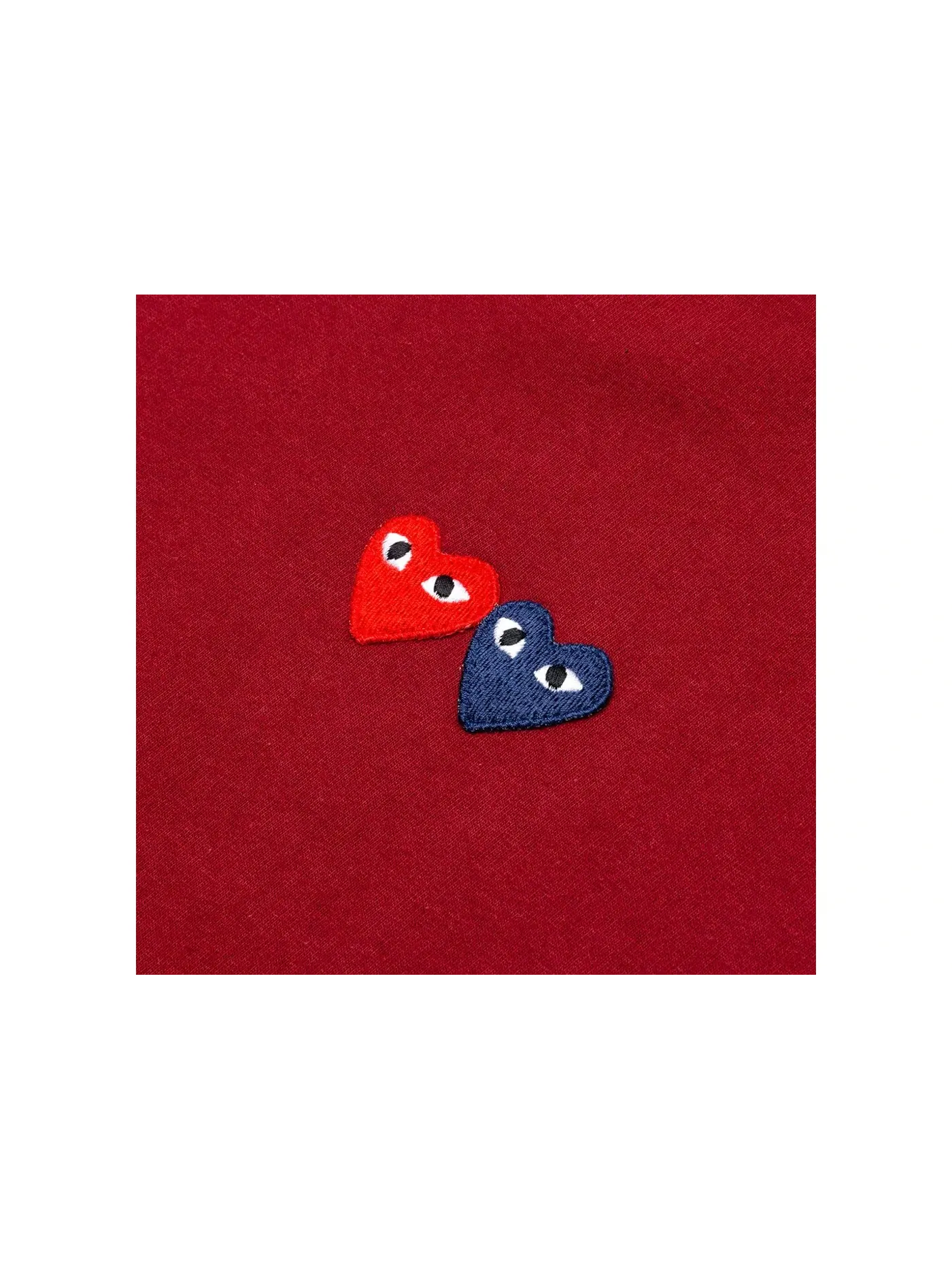 Футболка с принтом Double Hearts Comme des Garcons PLAY — изображение 2 из 2, коричневый