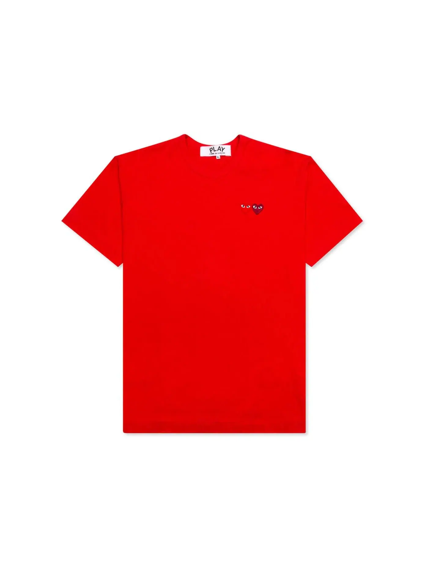 Футболка с принтом Double Hearts Comme des Garcons PLAY — изображение 1 из 2, красный