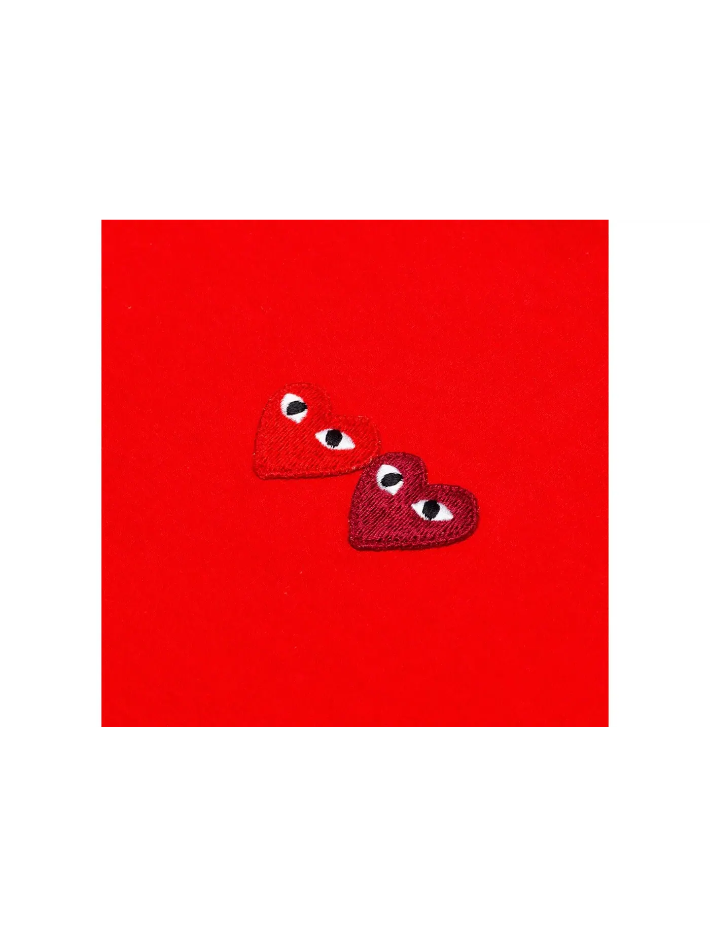 Футболка с принтом Double Hearts Comme des Garcons PLAY — изображение 2 из 2, красный