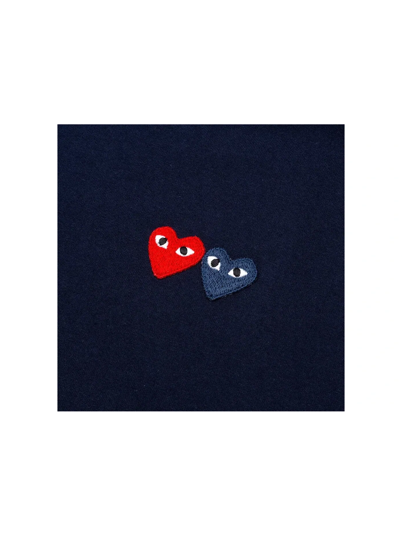 Детская футболка с принтом Double Hearts Comme des Garcons PLAY — изображение 2 из 2, темно-синий