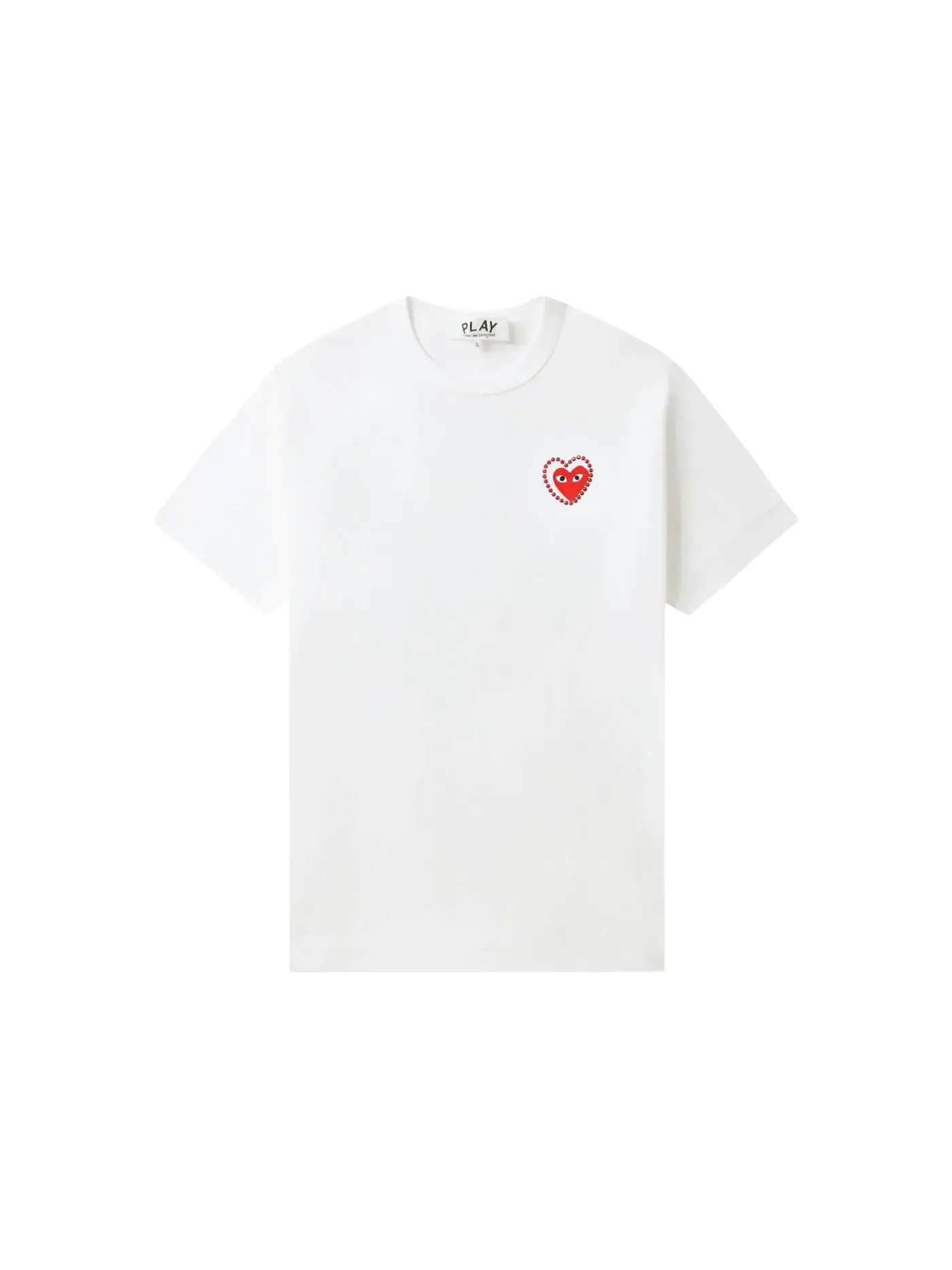 Унисекс футболка с принтом Tee Comme des Garcons PLAY — изображение 1 из 1, белый/красный