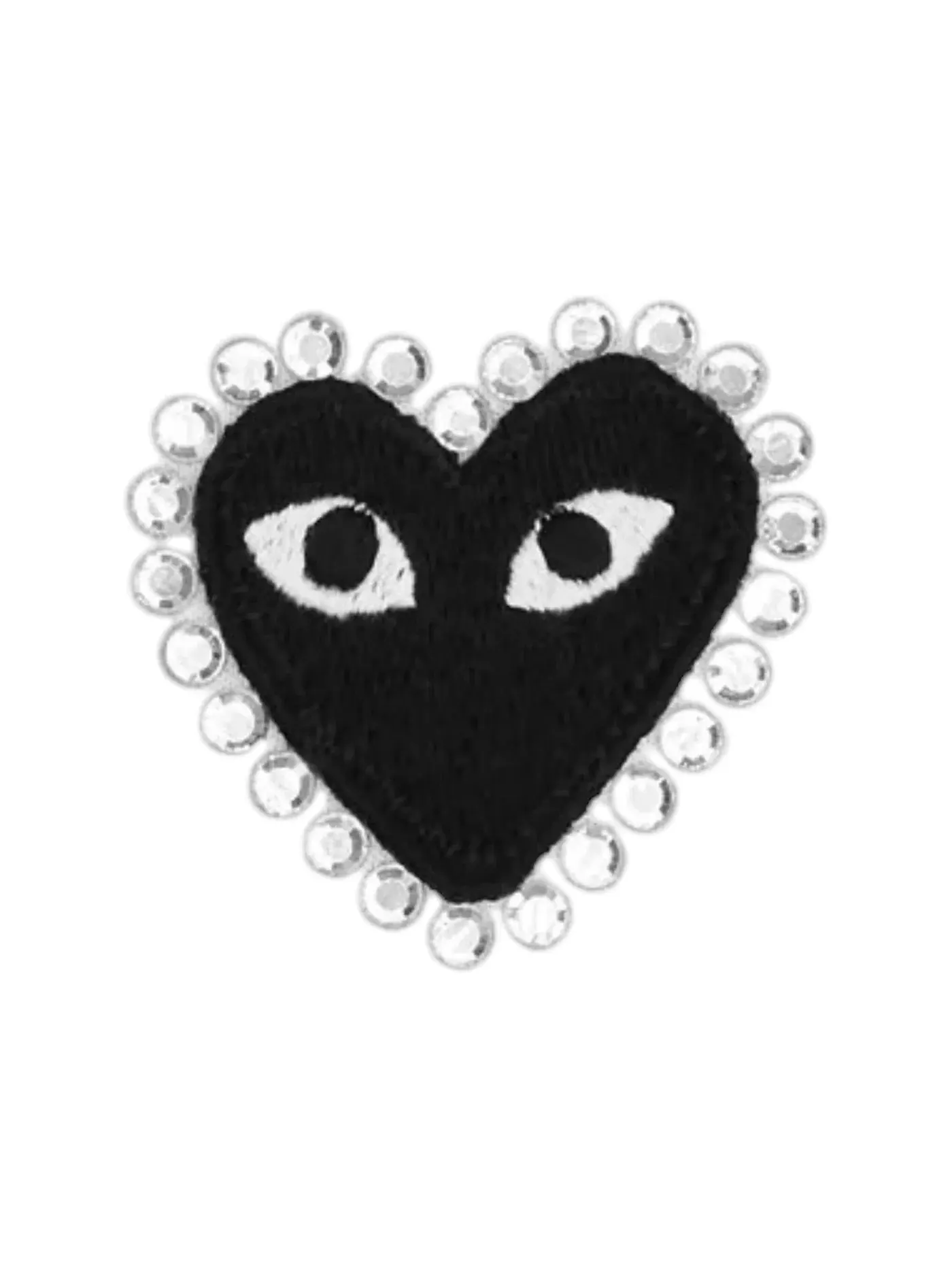 Унисекс футболка с принтом Emblem Rhinestone Heart Tee Comme des Garcons PLAY — изображение 2 из 2, белый/черный