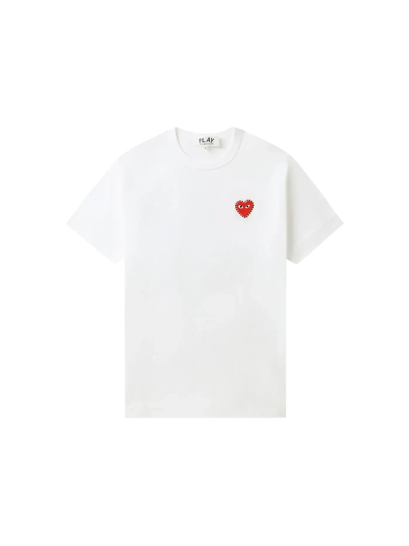 Детская футболка с принтом Comme des Garcons PLAY Tee — изображение 1 из 2, белый/красный