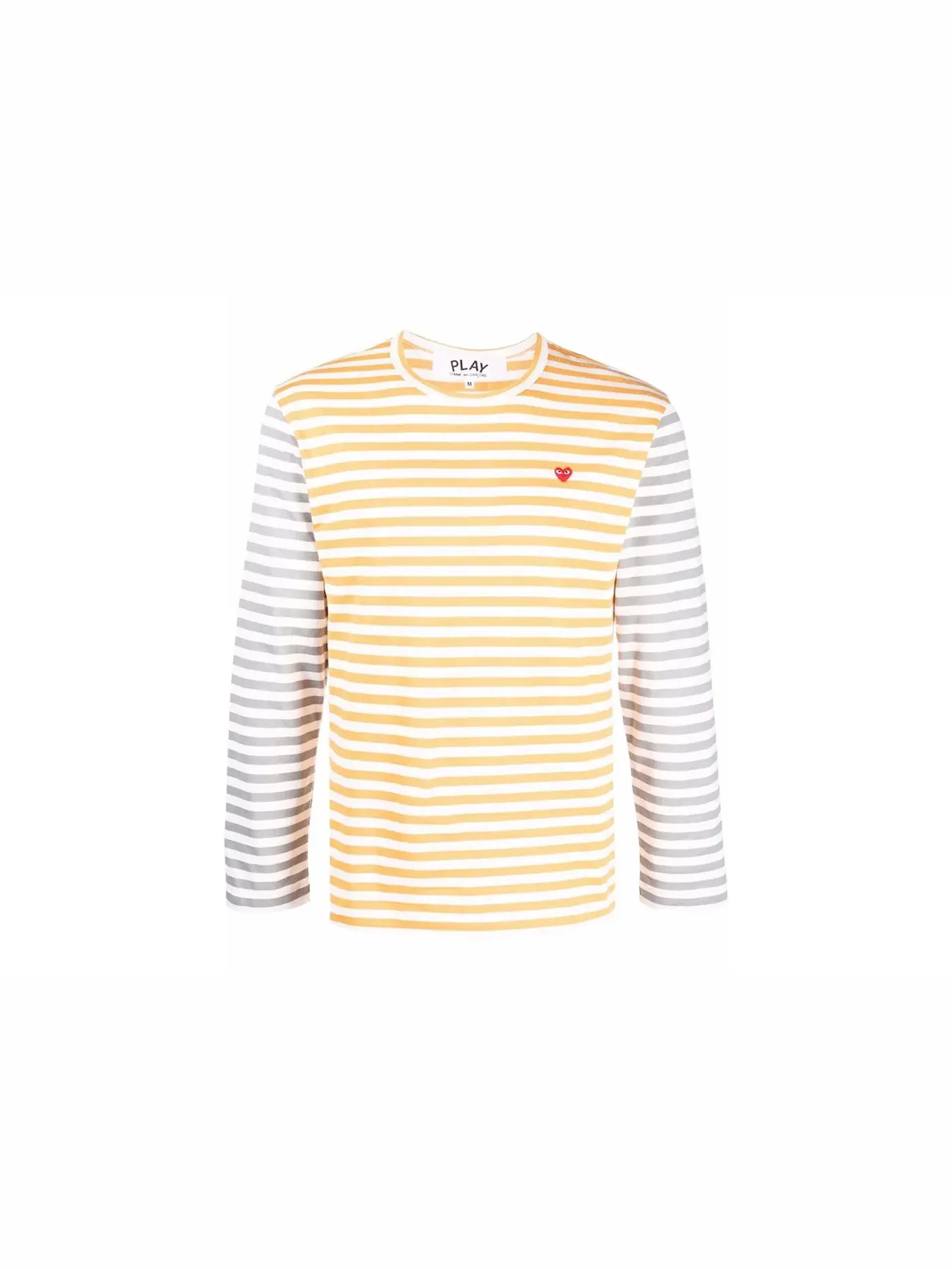 Унисекс футболка с длинным рукавом с принтом Tee Comme des Garcons PLAY — изображение 1 из 1, желтый/серый