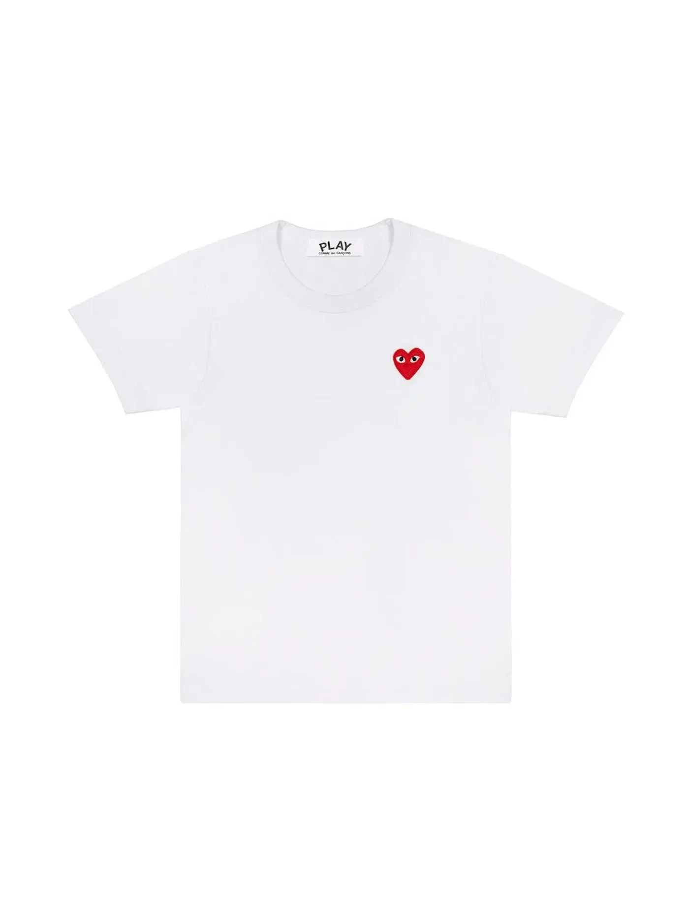 Футболка хлопковая с вышитым сердцем Comme des Garcons PLAY — изображение 1 из 1, белый