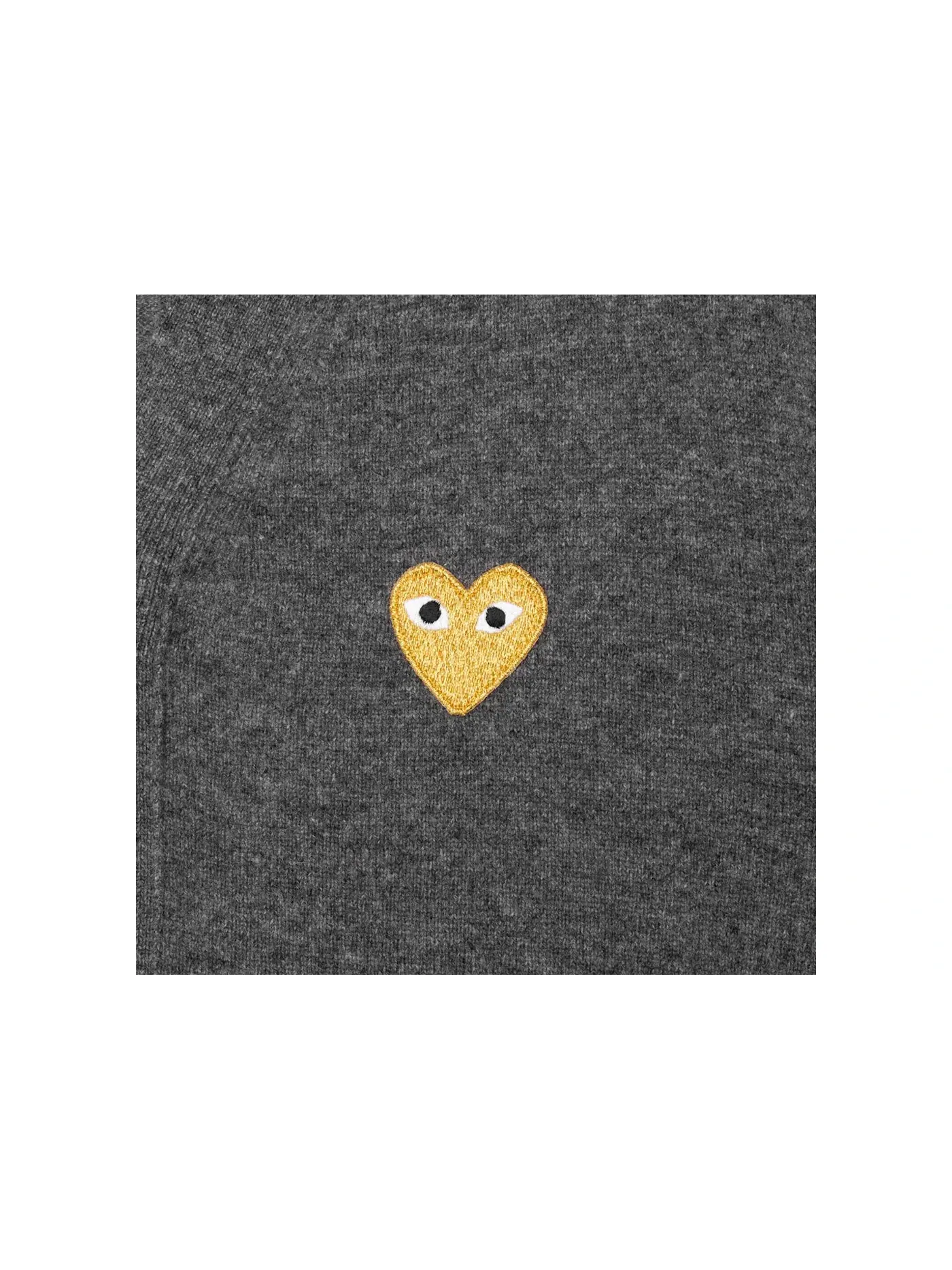 Детский вязаный кардиган-свитер с принтом Gold Heart Comme des Garcons PLAY — изображение 2 из 2, серый