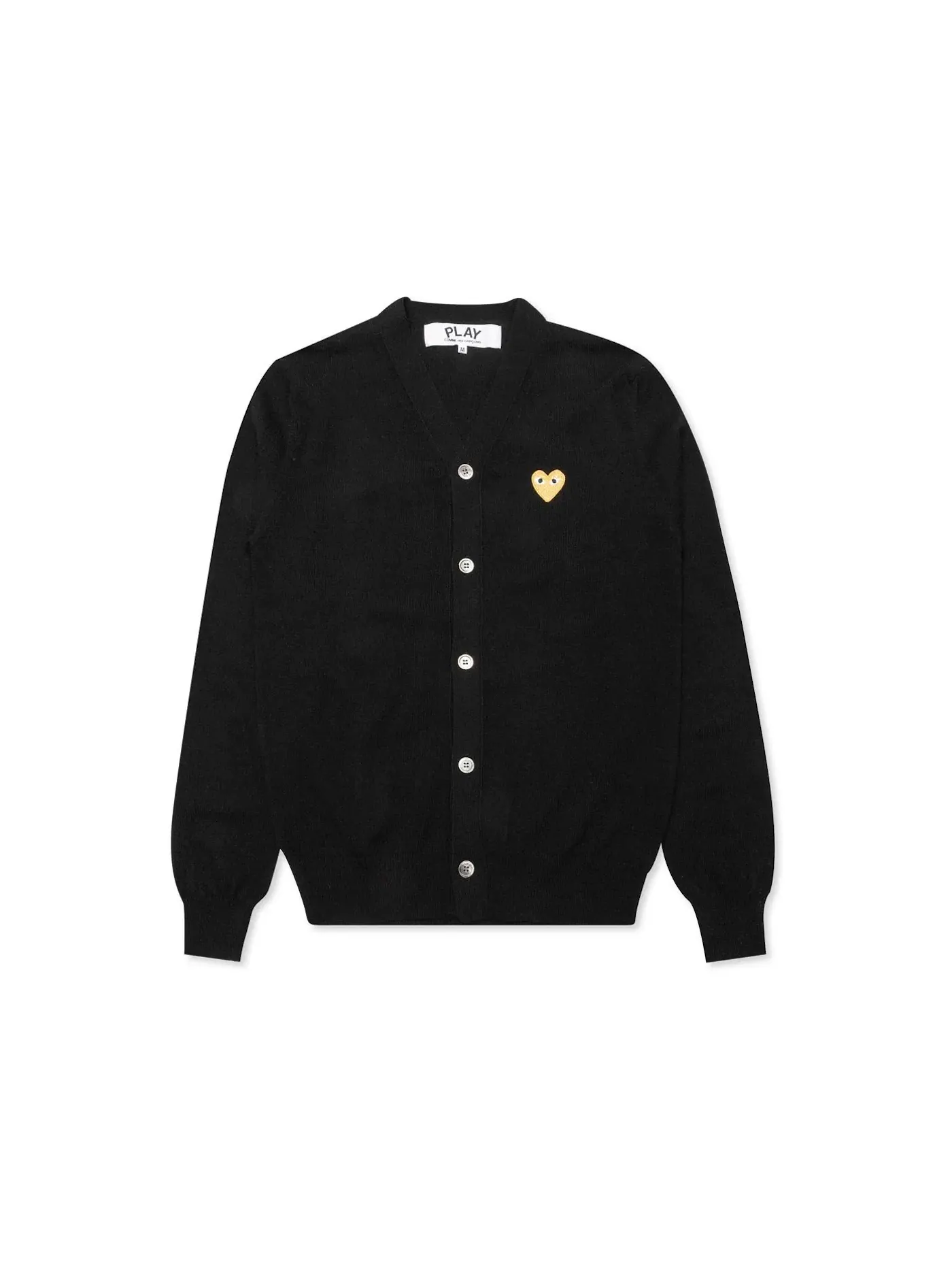 Женский кардиган-свитер с золотым сердцем Comme des Garcons PLAY — изображение 1 из 2, черный