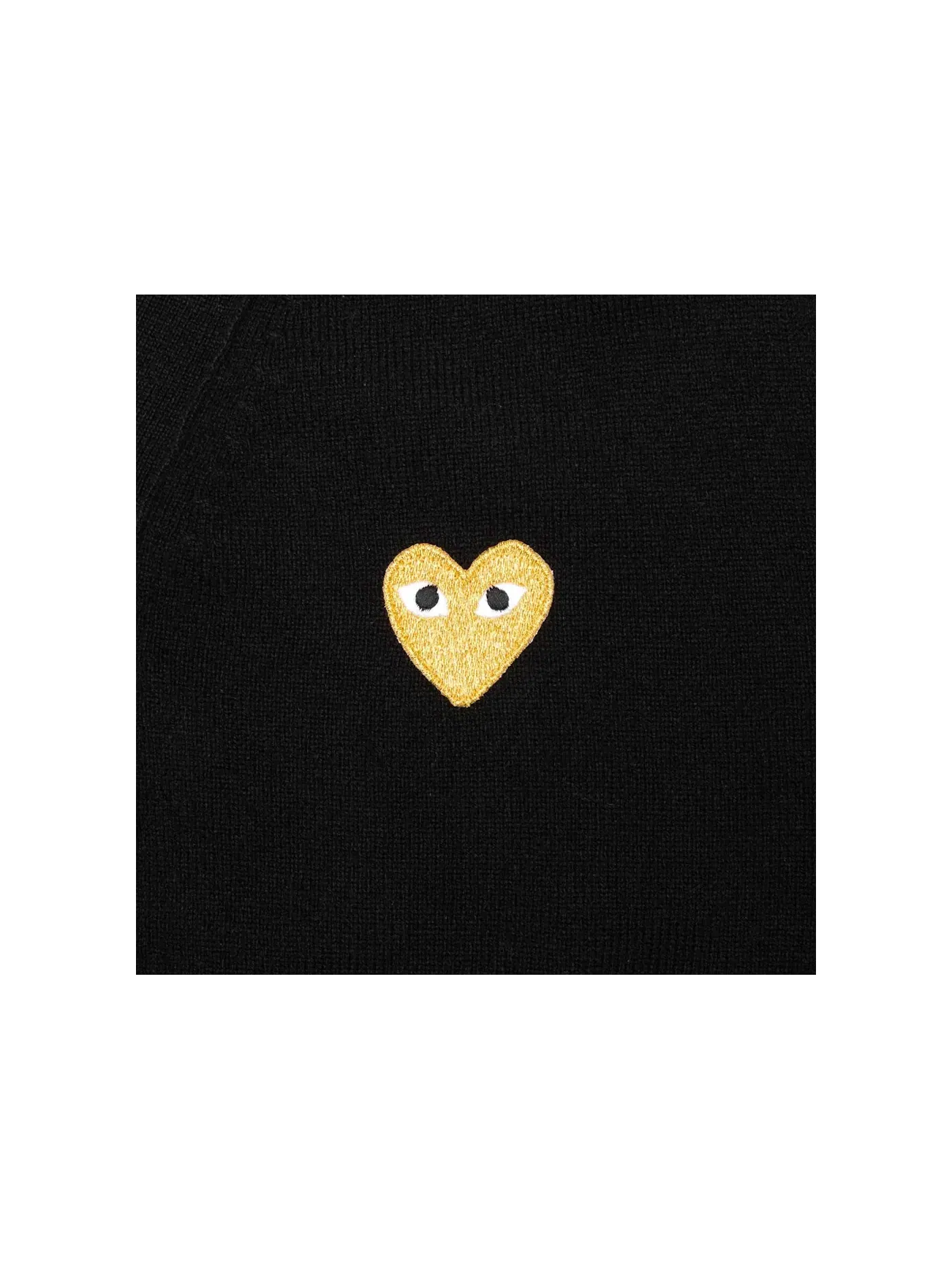 Женский кардиган-свитер с золотым сердцем Comme des Garcons PLAY — изображение 2 из 2, черный