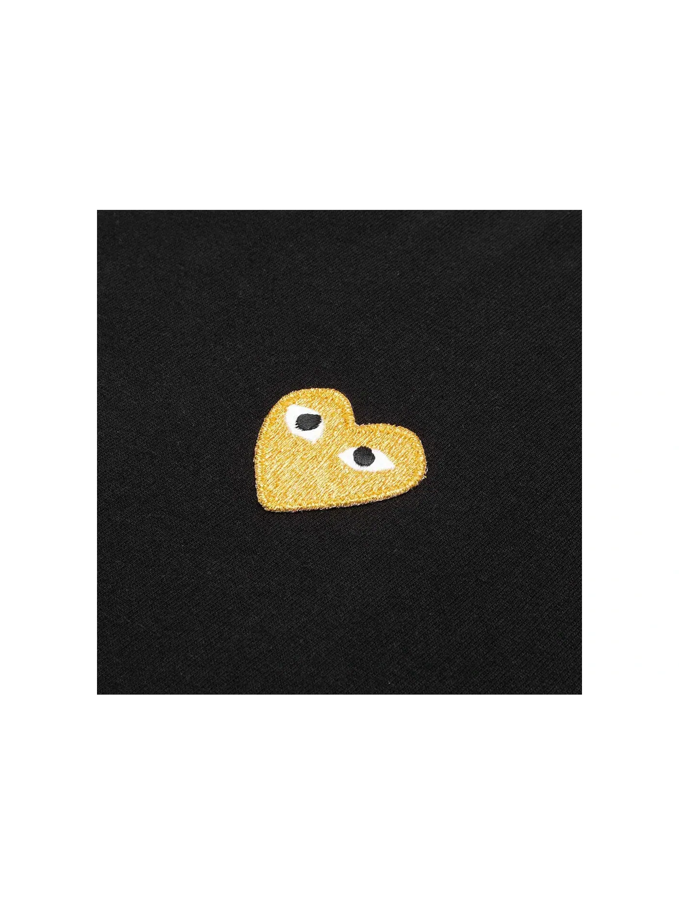 Футболка с принтом Gold Heart Comme des Garcons PLAY — изображение 2 из 2, черный