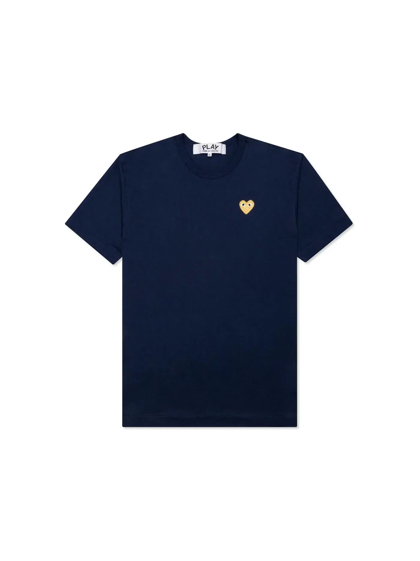 Детская футболка хлопковая Comme des Garcons PLAY Gold Heart T-shirt — изображение 1 из 2, темно-синий