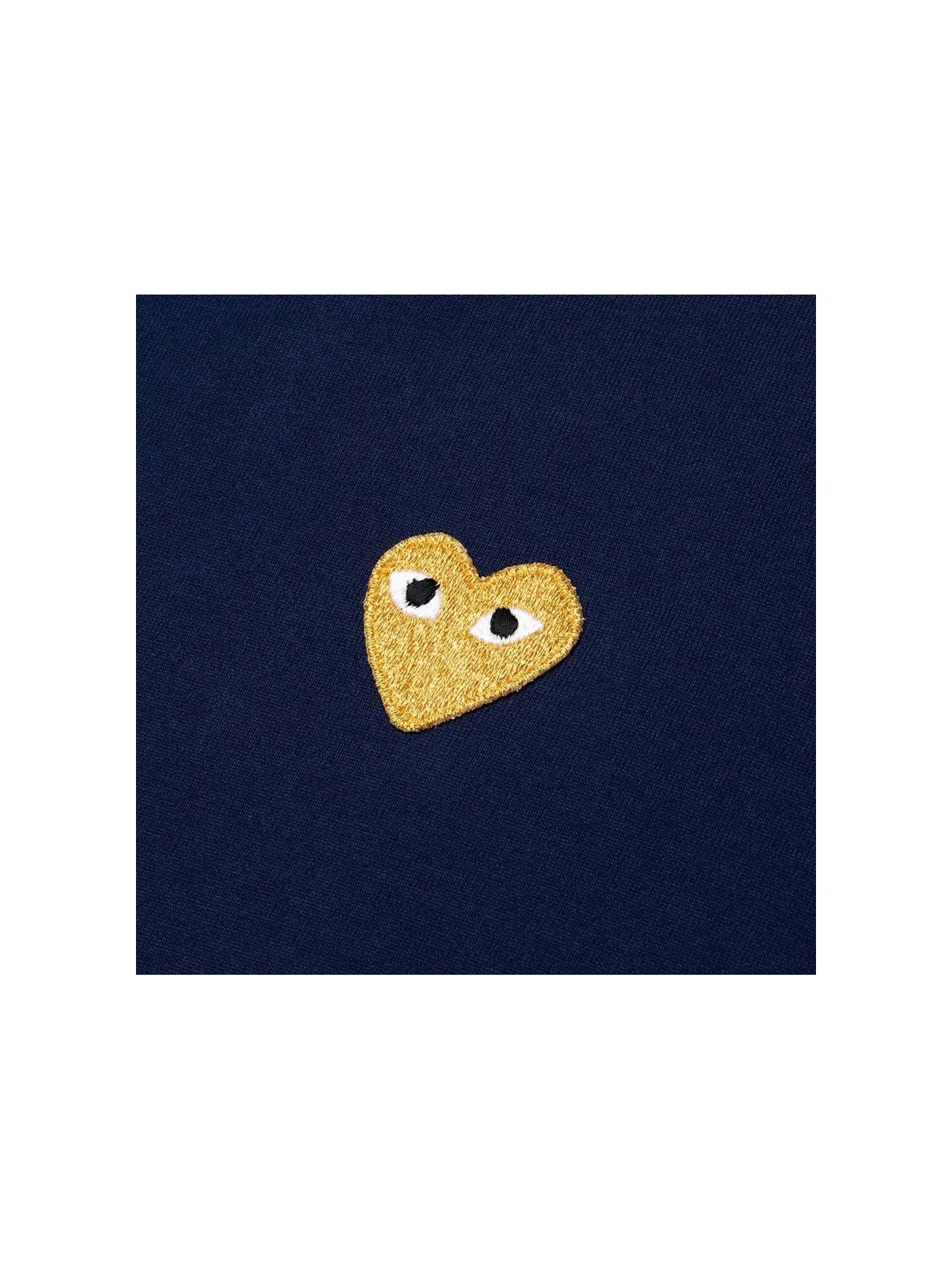 Детская футболка хлопковая Comme des Garcons PLAY Gold Heart T-shirt — изображение 2 из 2, темно-синий