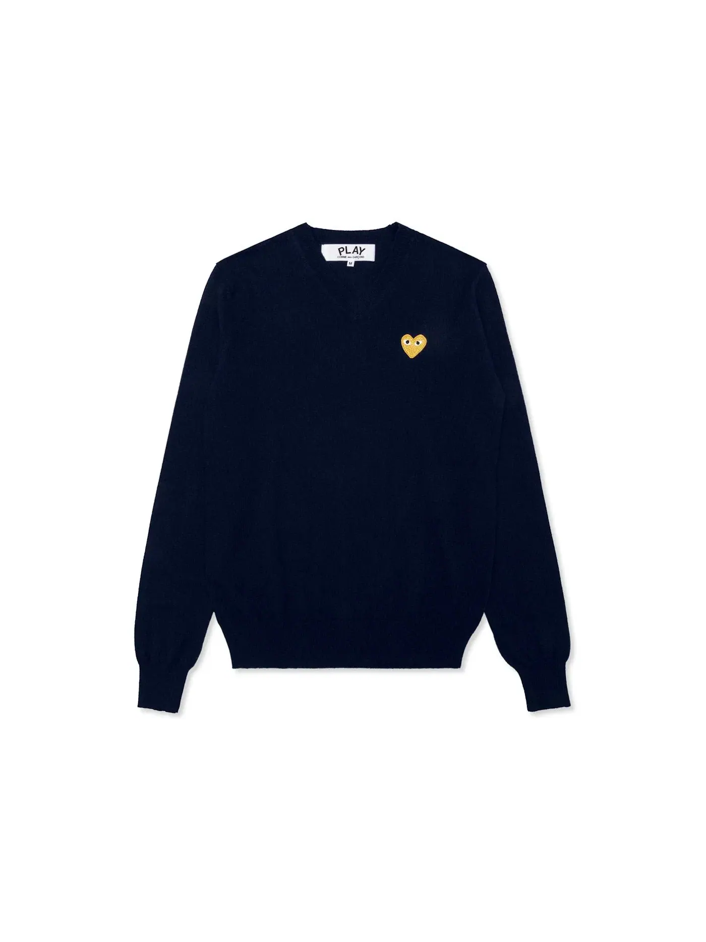 Женский свитер с V-образным вырезом Gold Heart Comme des Garcons PLAY — изображение 1 из 2, темно-синий