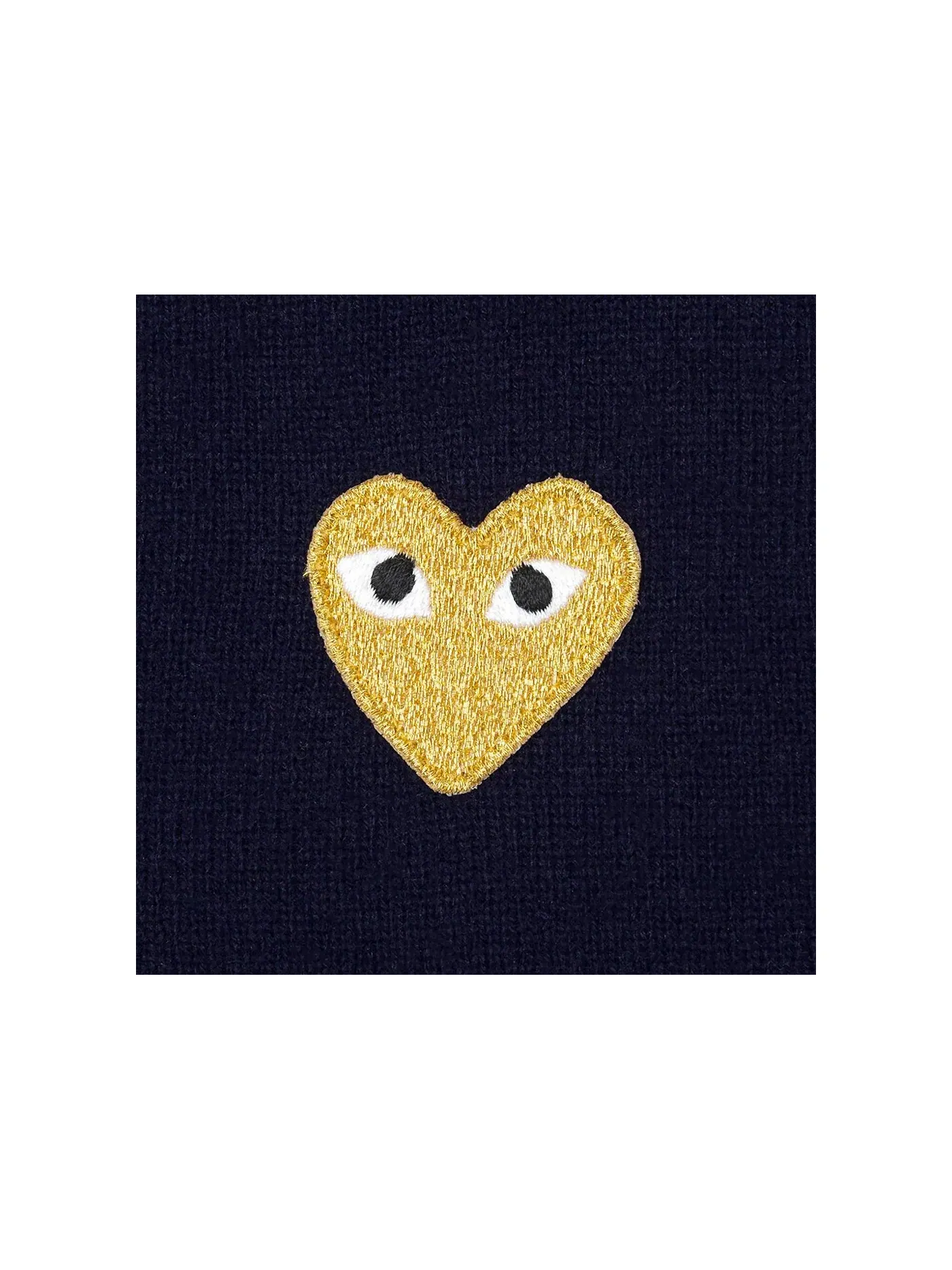 Женский свитер с V-образным вырезом Gold Heart Comme des Garcons PLAY — изображение 2 из 2, темно-синий