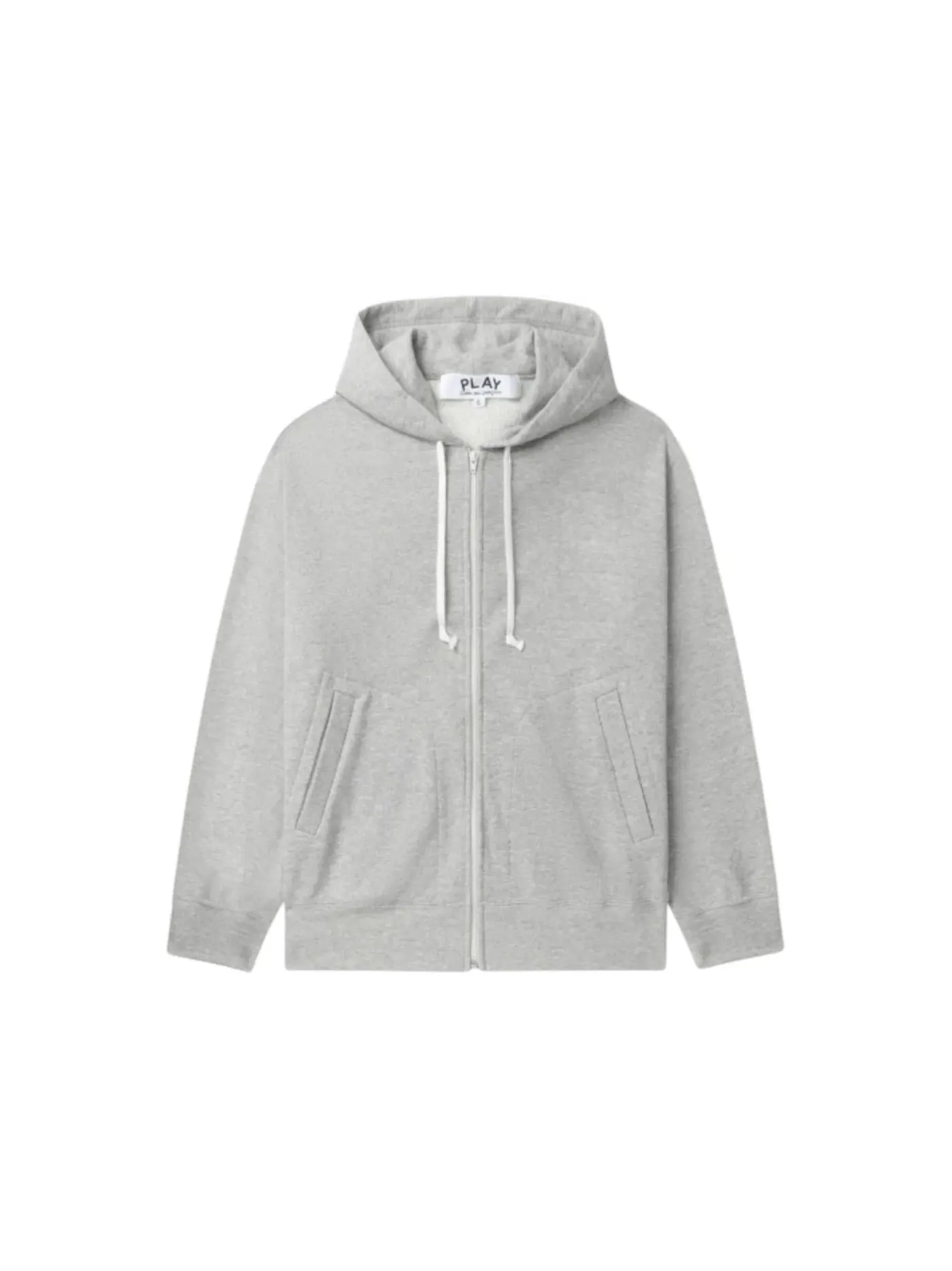 Унисекс худи на молнии с принтом Comme des Garcons PLAY Hoodie — изображение 1 из 2, серый/красный