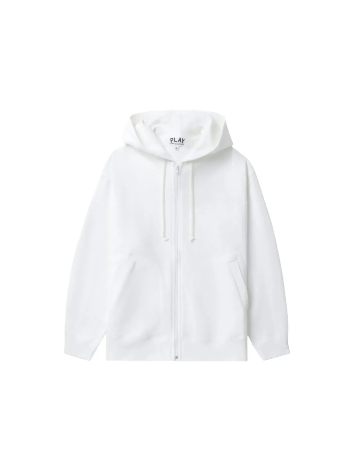 Унисекс худи на молнии с принтом Heart Emblem Comme des Garcons PLAY — изображение 1 из 2, белый/черный