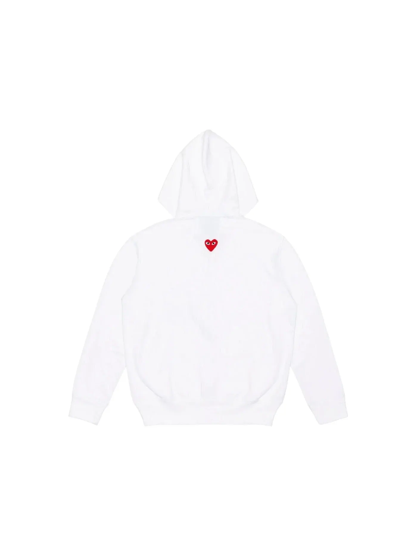 Унисекс худи с принтом Comme des Garcons PLAY Heart Emblem Zip-Up Hoodie — изображение 2 из 2, белый/красный