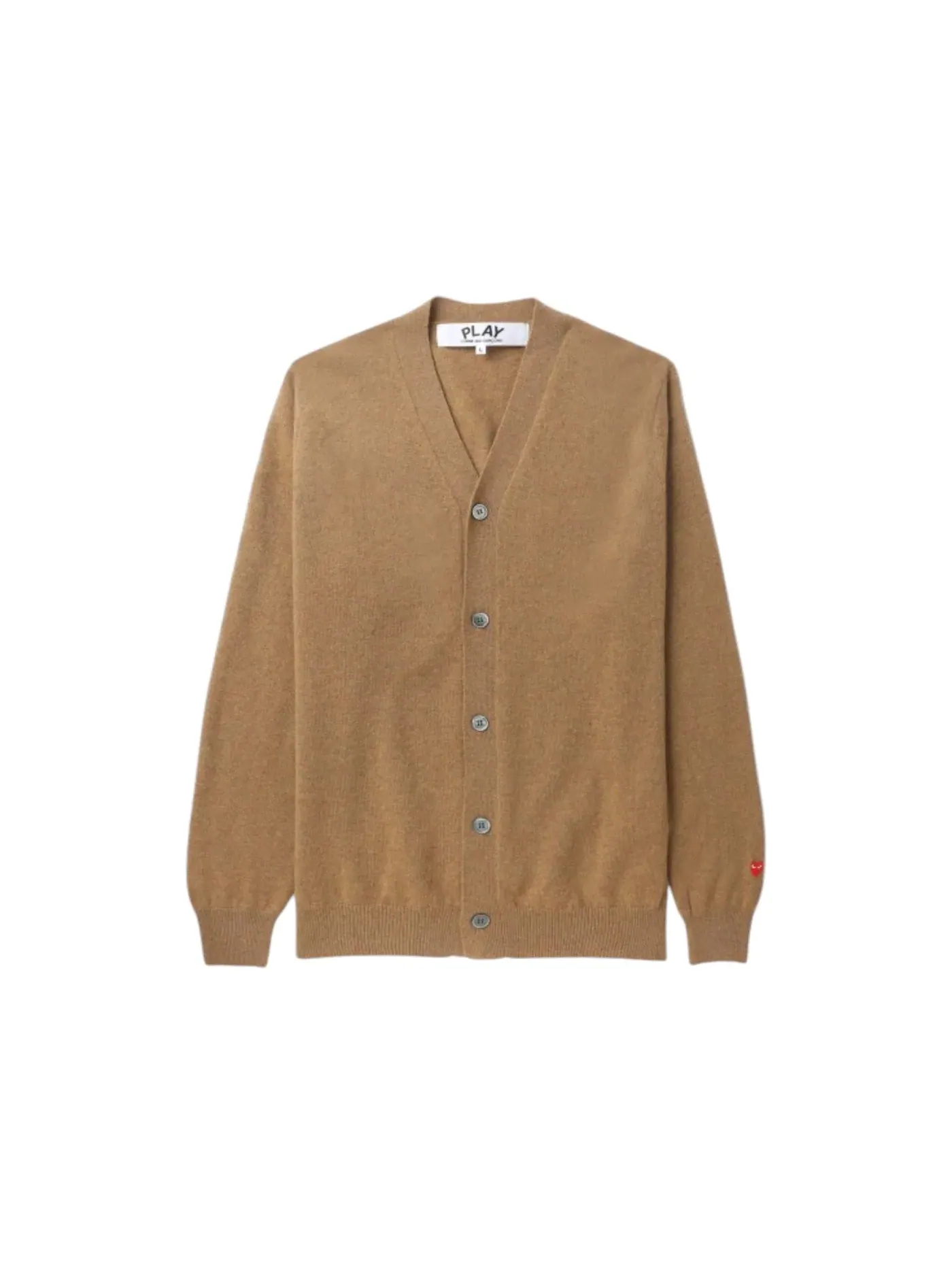 Унисекс кардиган из футера с принтом Sweater Comme des Garcons PLAY — изображение 1 из 1, коричневый