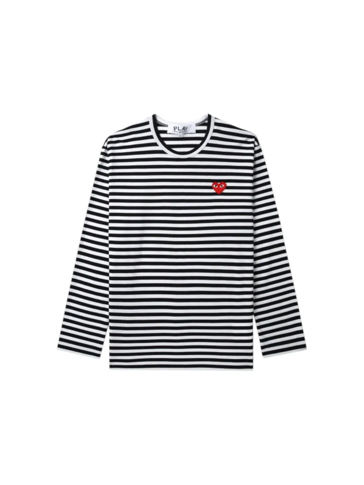 Мужская футболка с длинным рукавом Comme des Garcons PLAY Heart Logo Stripe — изображение 1 из 2, черный