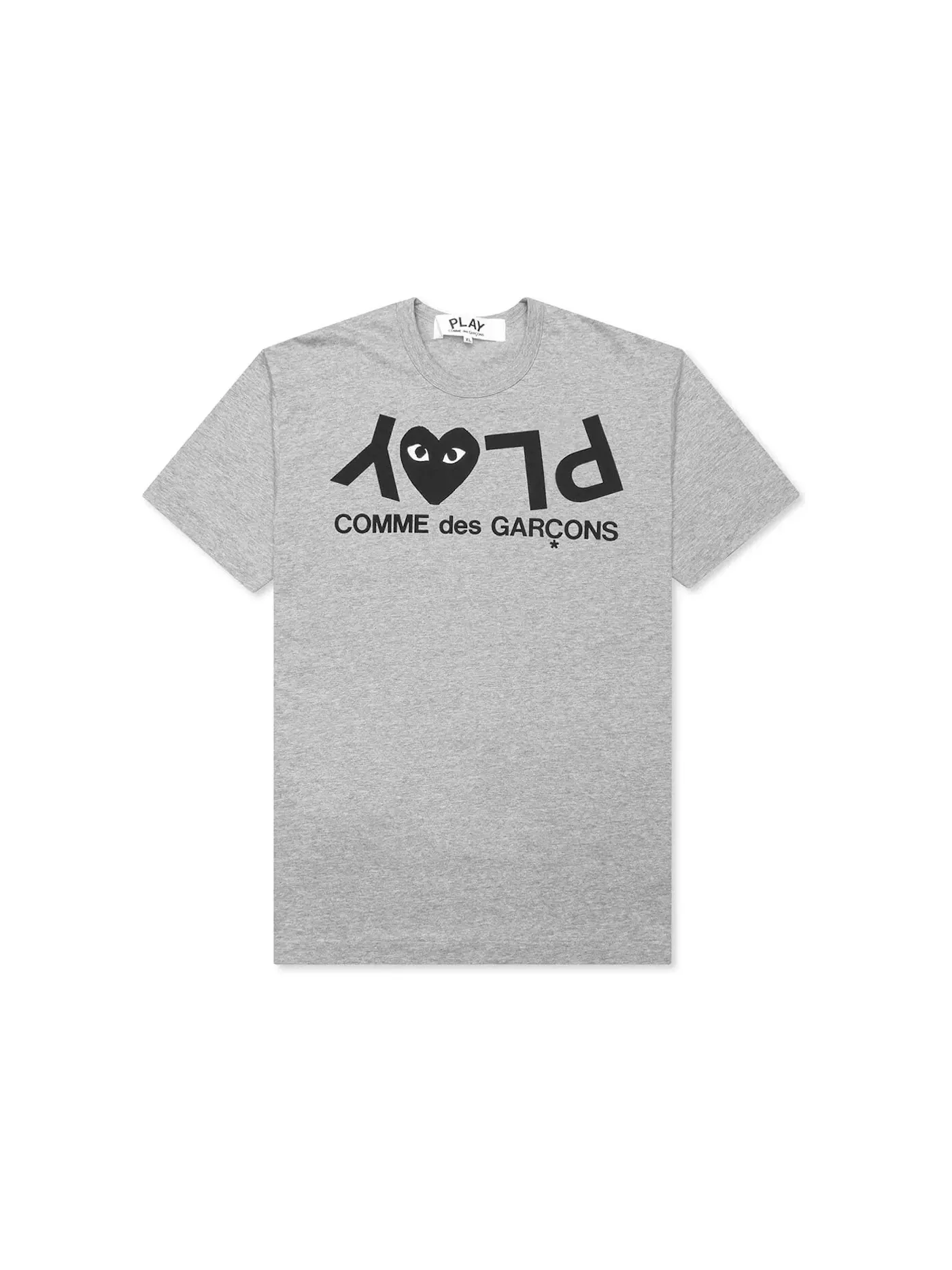 Детская футболка с принтом Inverted Text T-shirt Comme des Garcons PLAY — изображение 1 из 2, серый