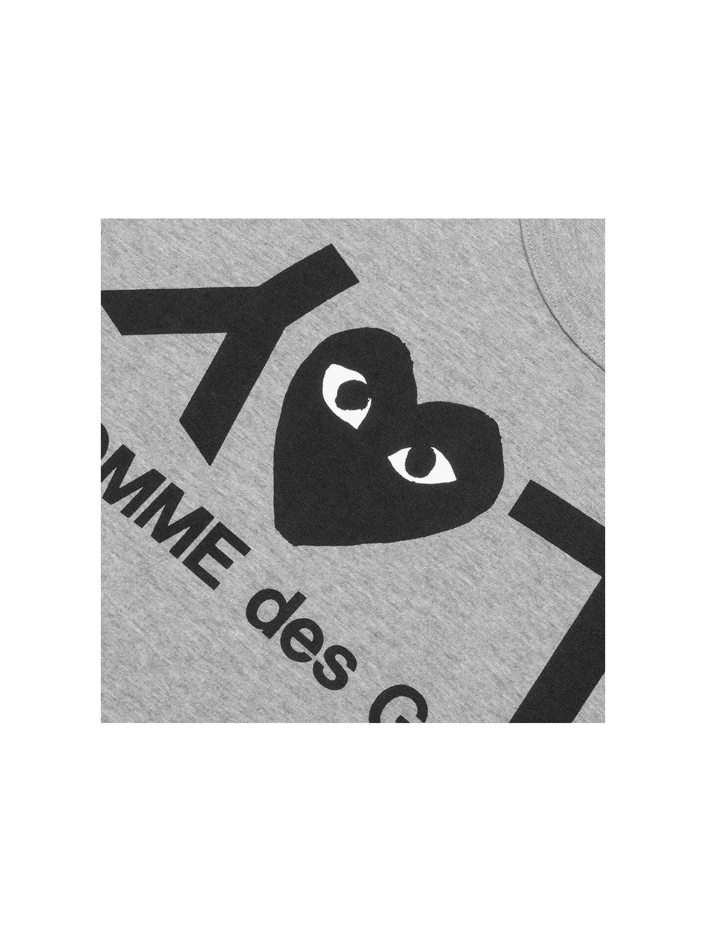 Детская футболка с принтом Inverted Text T-shirt Comme des Garcons PLAY — изображение 2 из 2, серый