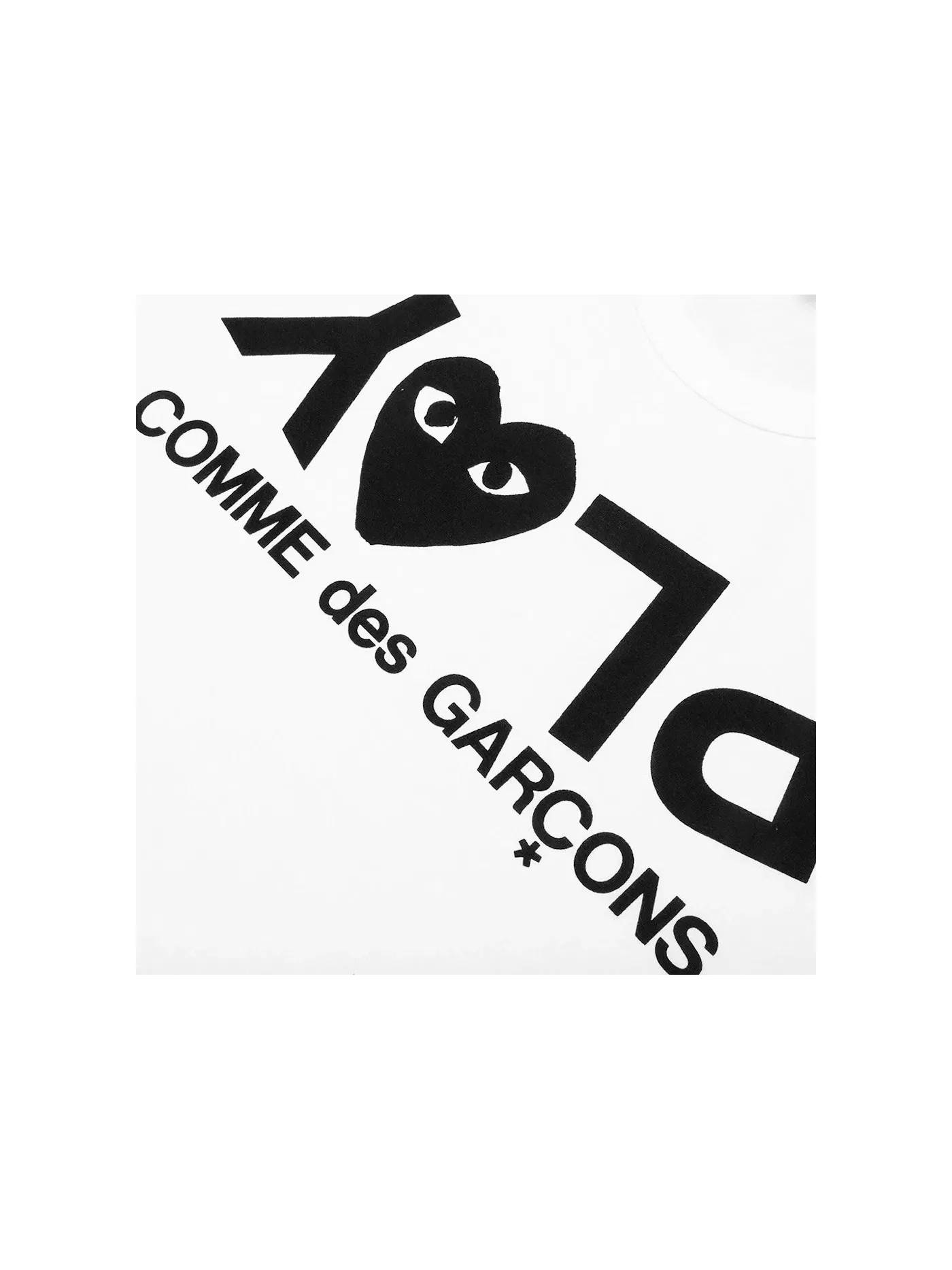 Футболка с принтом Inverted Text Comme des Garcons PLAY — изображение 2 из 2, белый