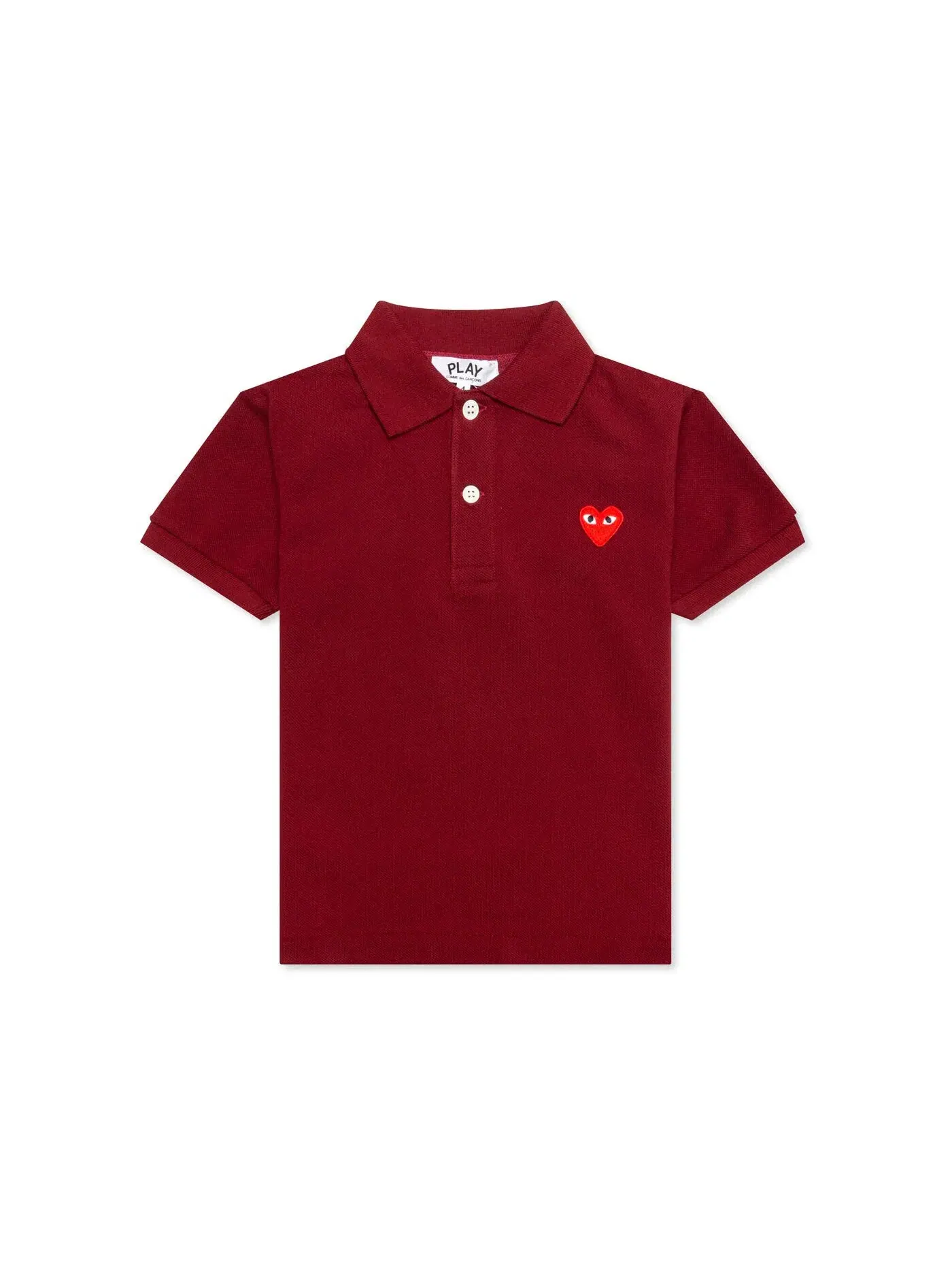 Детское поло с вышивкой эмблемы Comme des Garcons PLAY — изображение 1 из 2, бордовый
