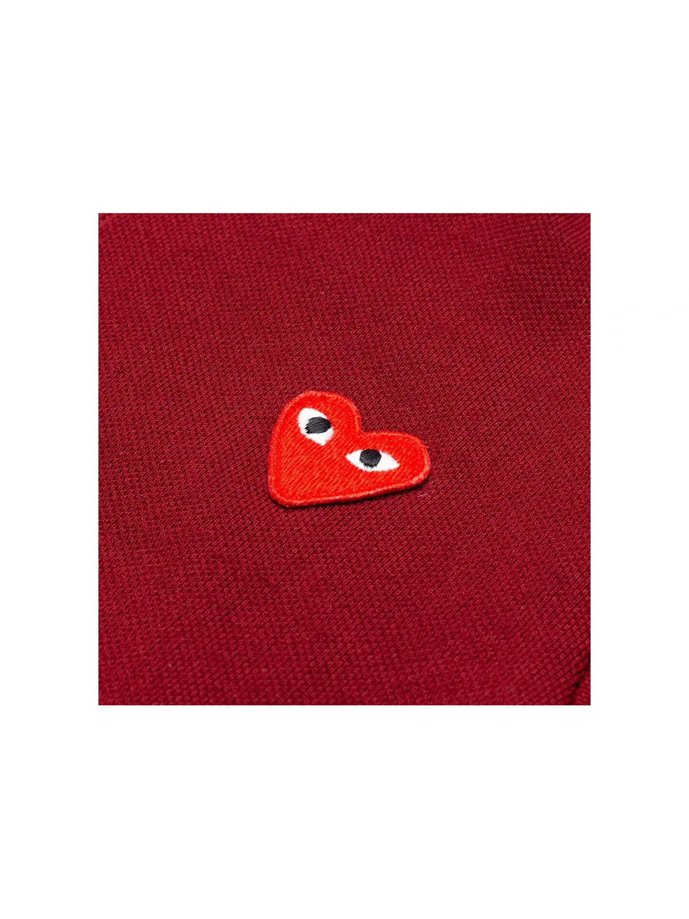 Детское поло с вышивкой эмблемы Comme des Garcons PLAY — изображение 2 из 2, бордовый