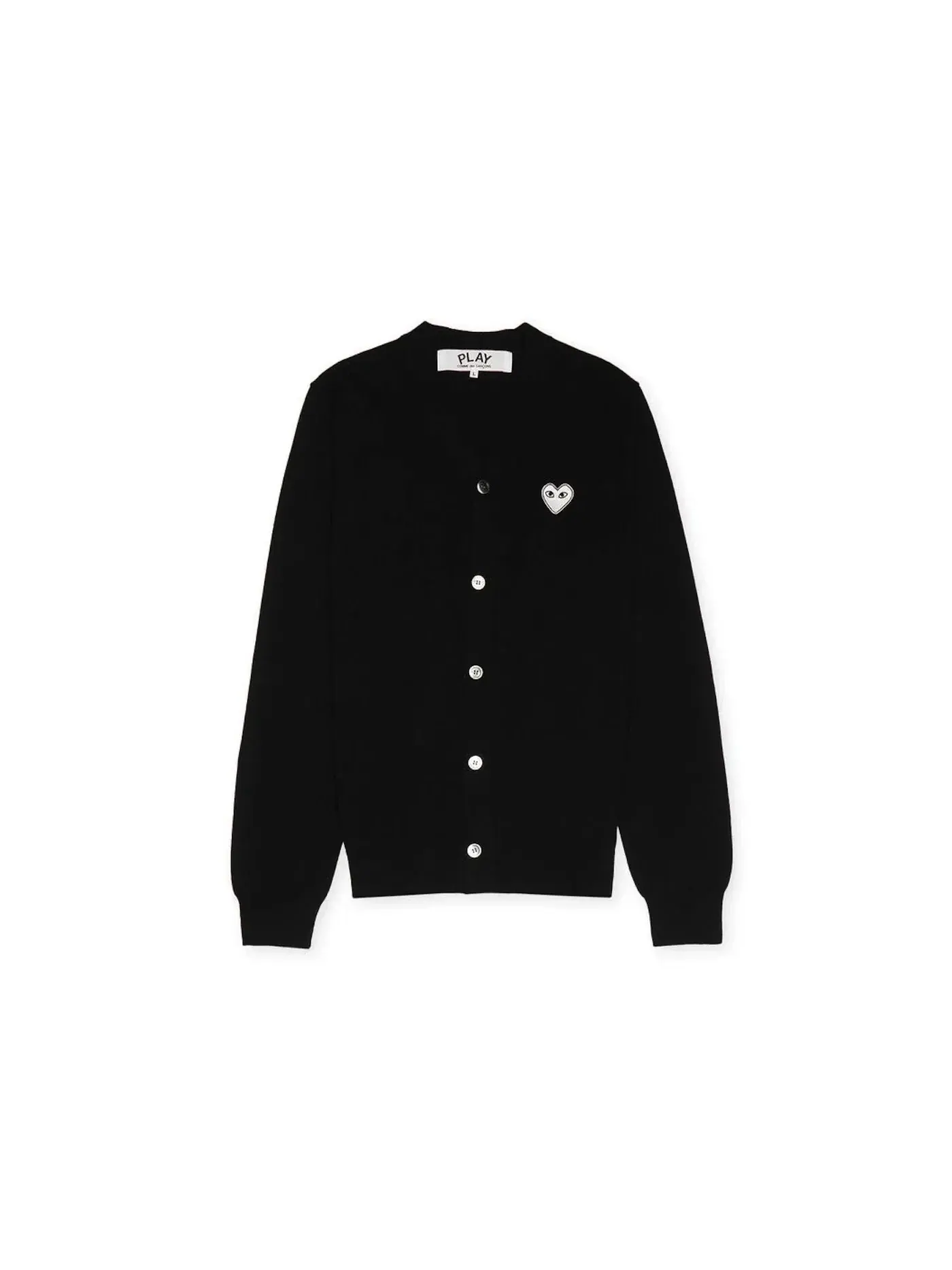Женский вязаный кардиган с логотипом Comme des Garcons PLAY — изображение 1 из 1, черный