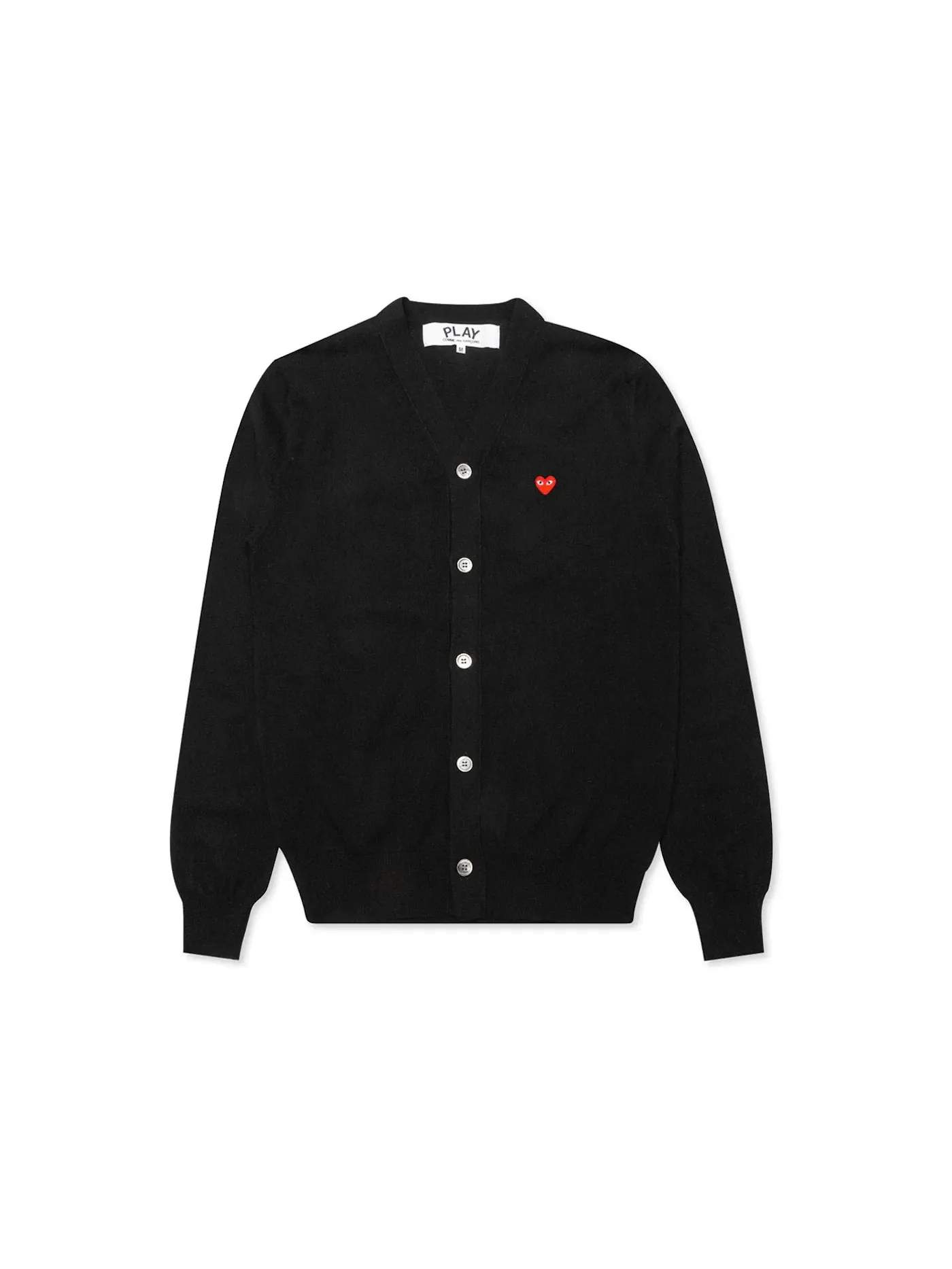 Детский кардиган-свитер с принтом Little Red Heart Comme des Garcons PLAY — изображение 1 из 2, черный