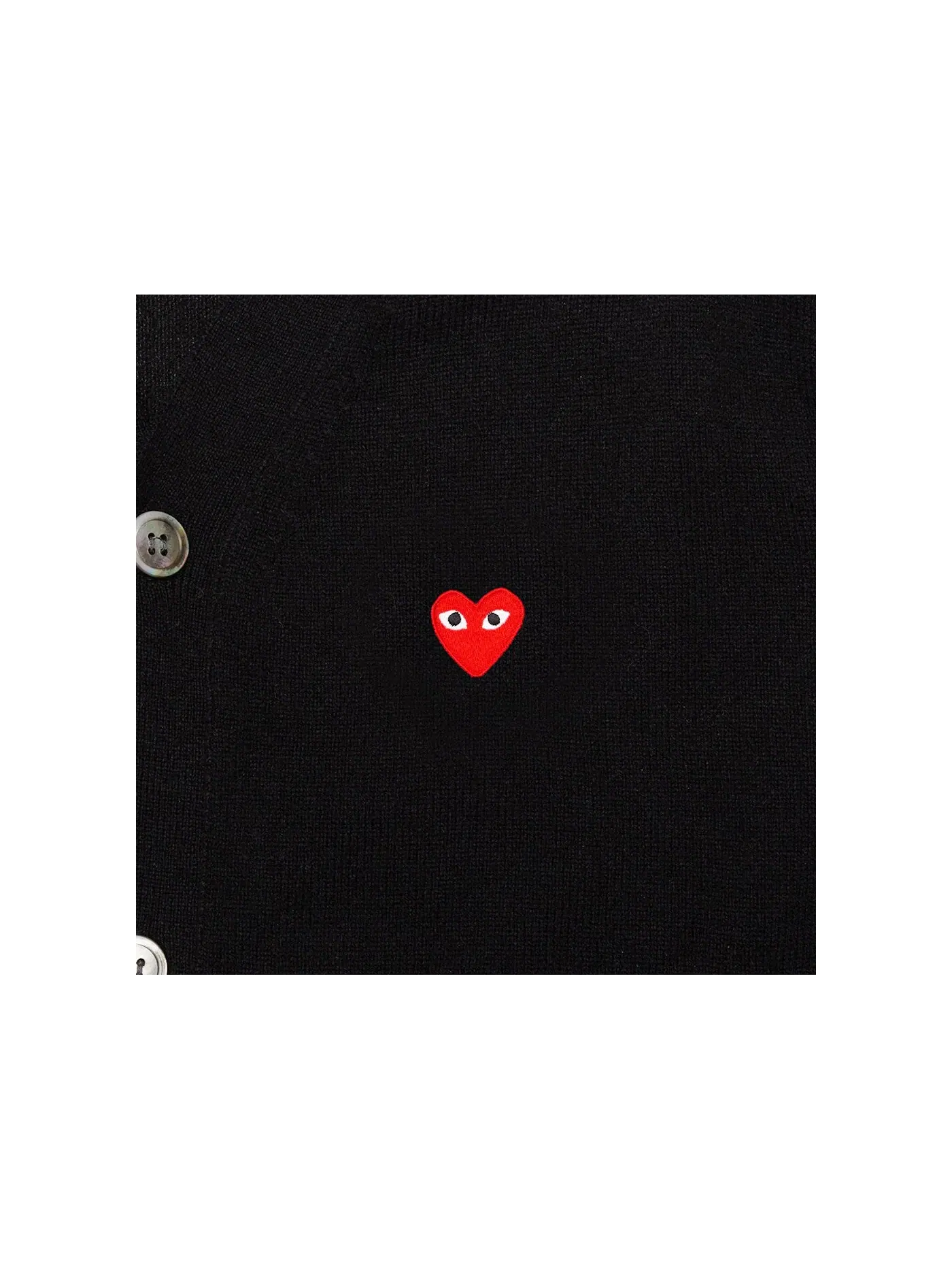 Детский кардиган-свитер с принтом Little Red Heart Comme des Garcons PLAY — изображение 2 из 2, черный