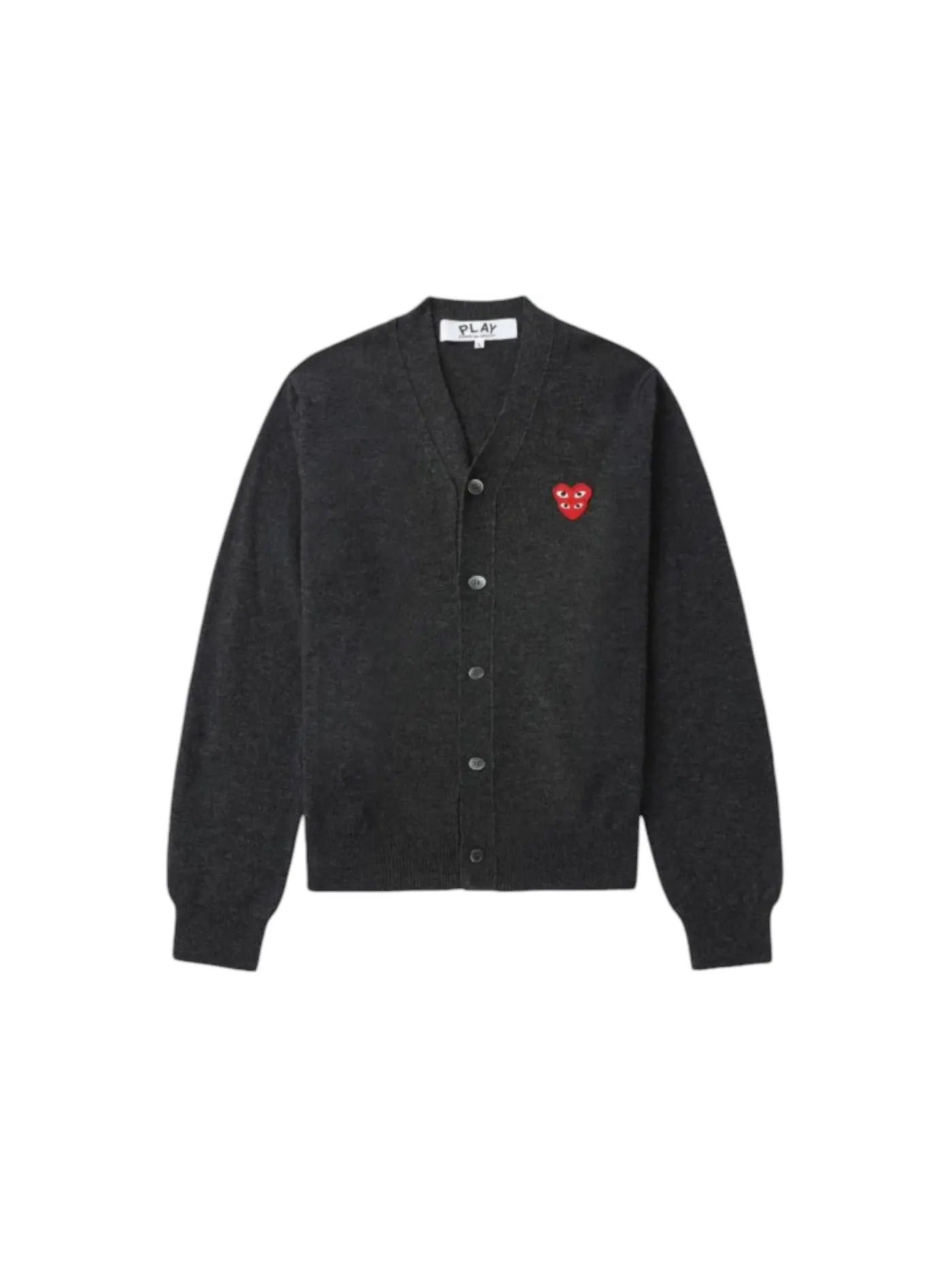 Унисекс кардиган-свитер с принтом Sweater Comme des Garcons PLAY — изображение 1 из 1, серый