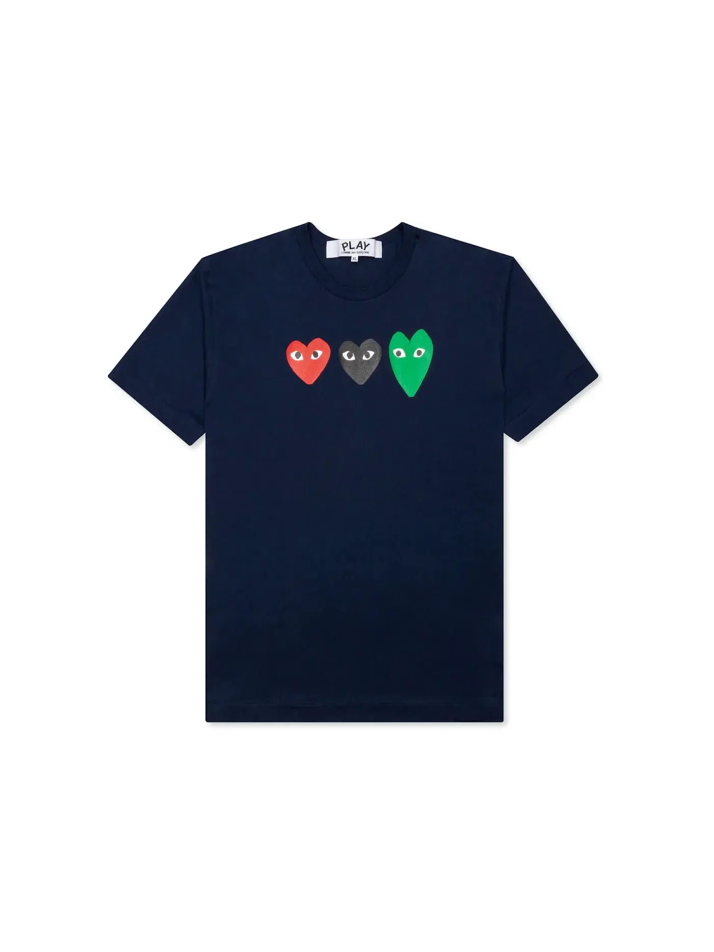 Унисекс футболка с принтом Multi Heart Comme des Garcons PLAY — изображение 1 из 2, темно-синий