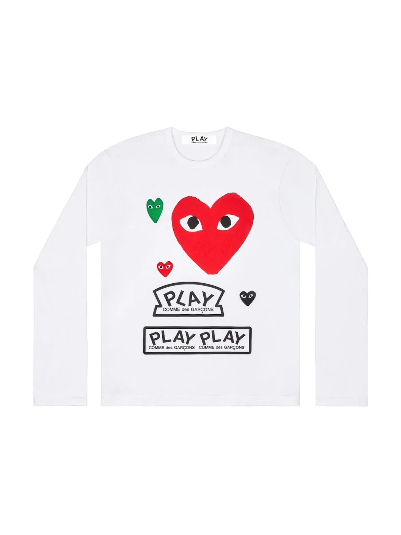 Футболка с длинным рукавом с принтом Comme des Garcons PLAY — изображение 1 из 1, белый