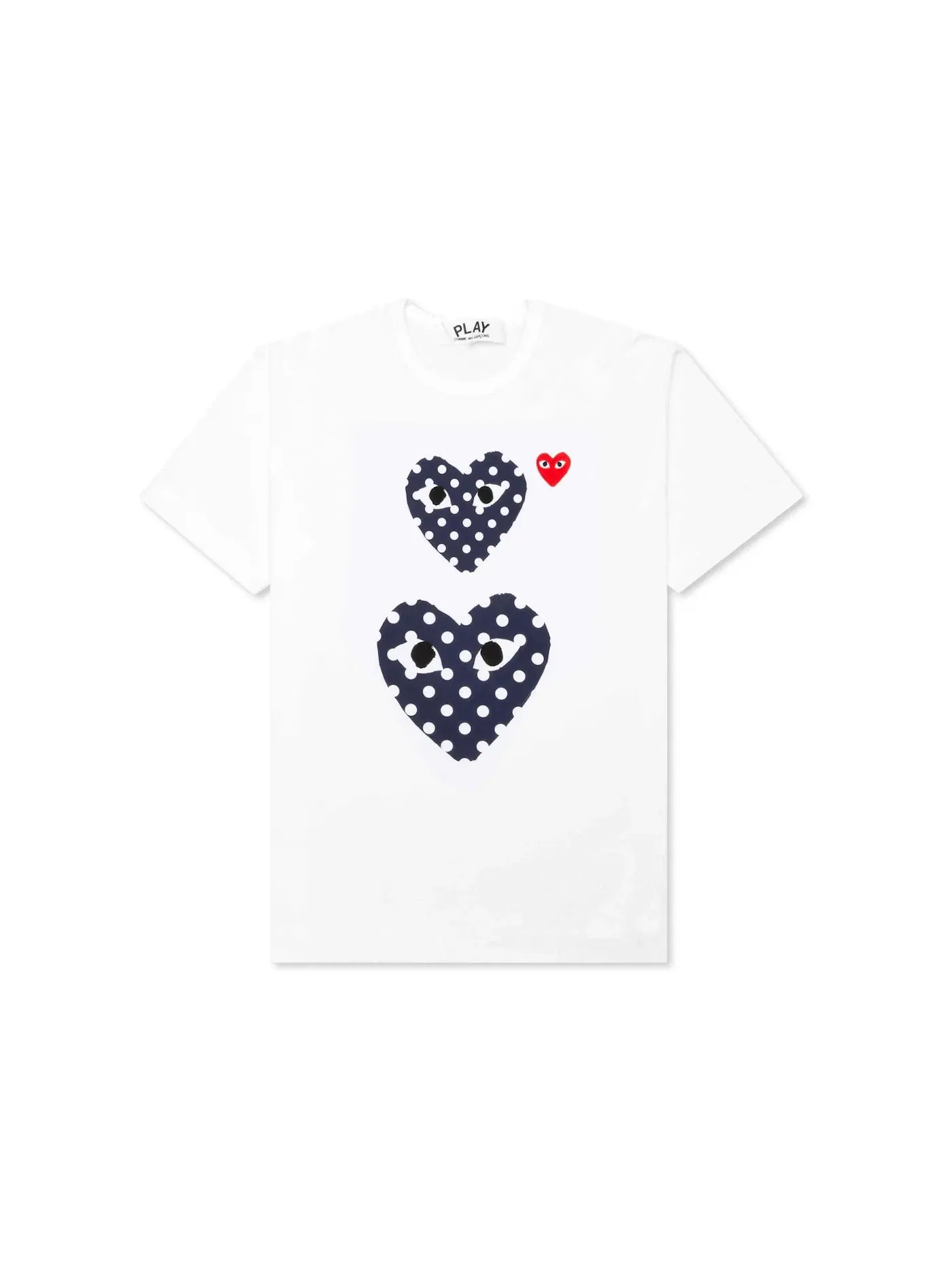 Женская футболка с принтом в горошек Comme des Garcons PLAY T-shirt — изображение 1 из 2, белый