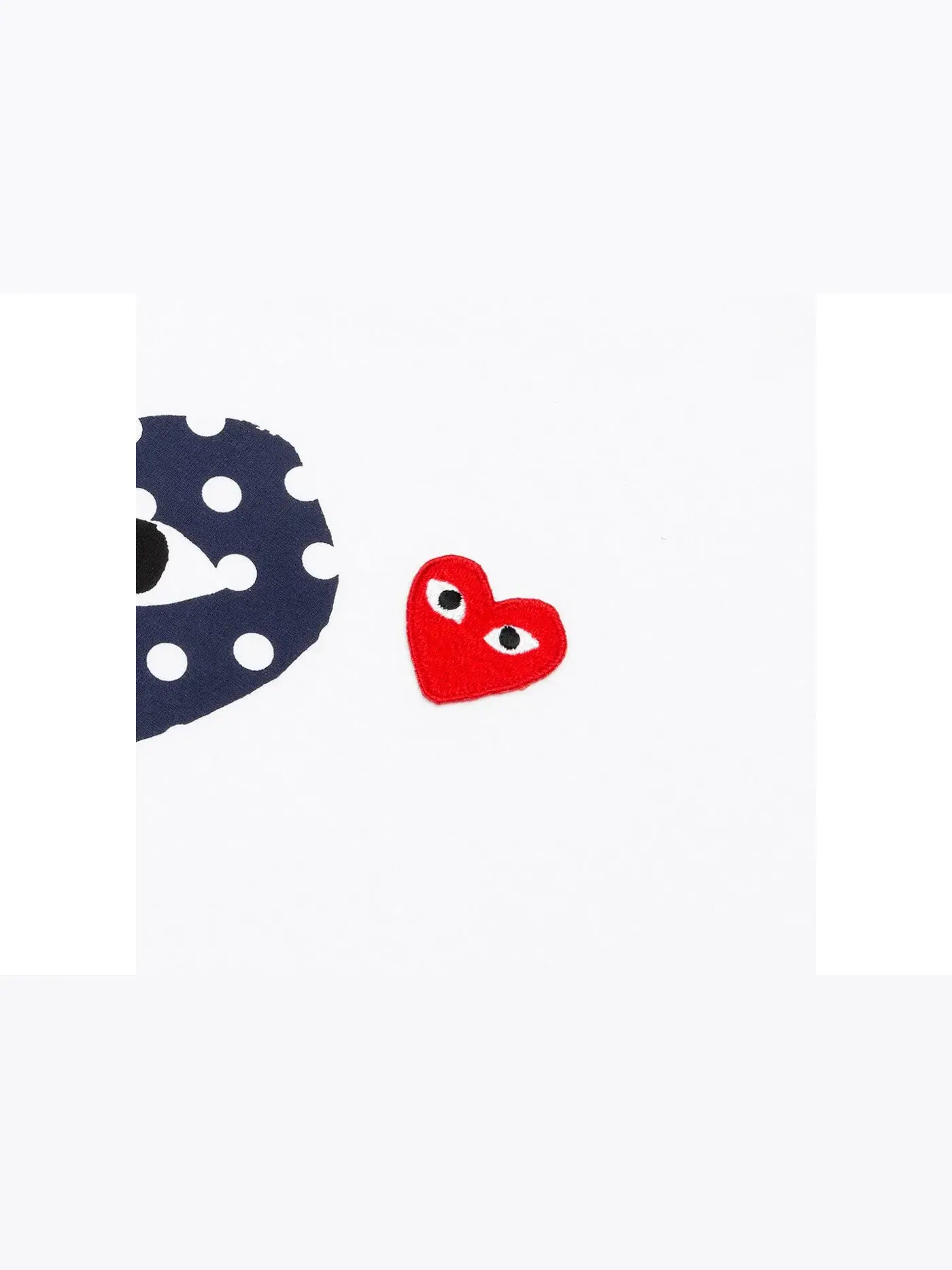 Женская футболка с принтом в горошек Comme des Garcons PLAY T-shirt — изображение 2 из 2, белый