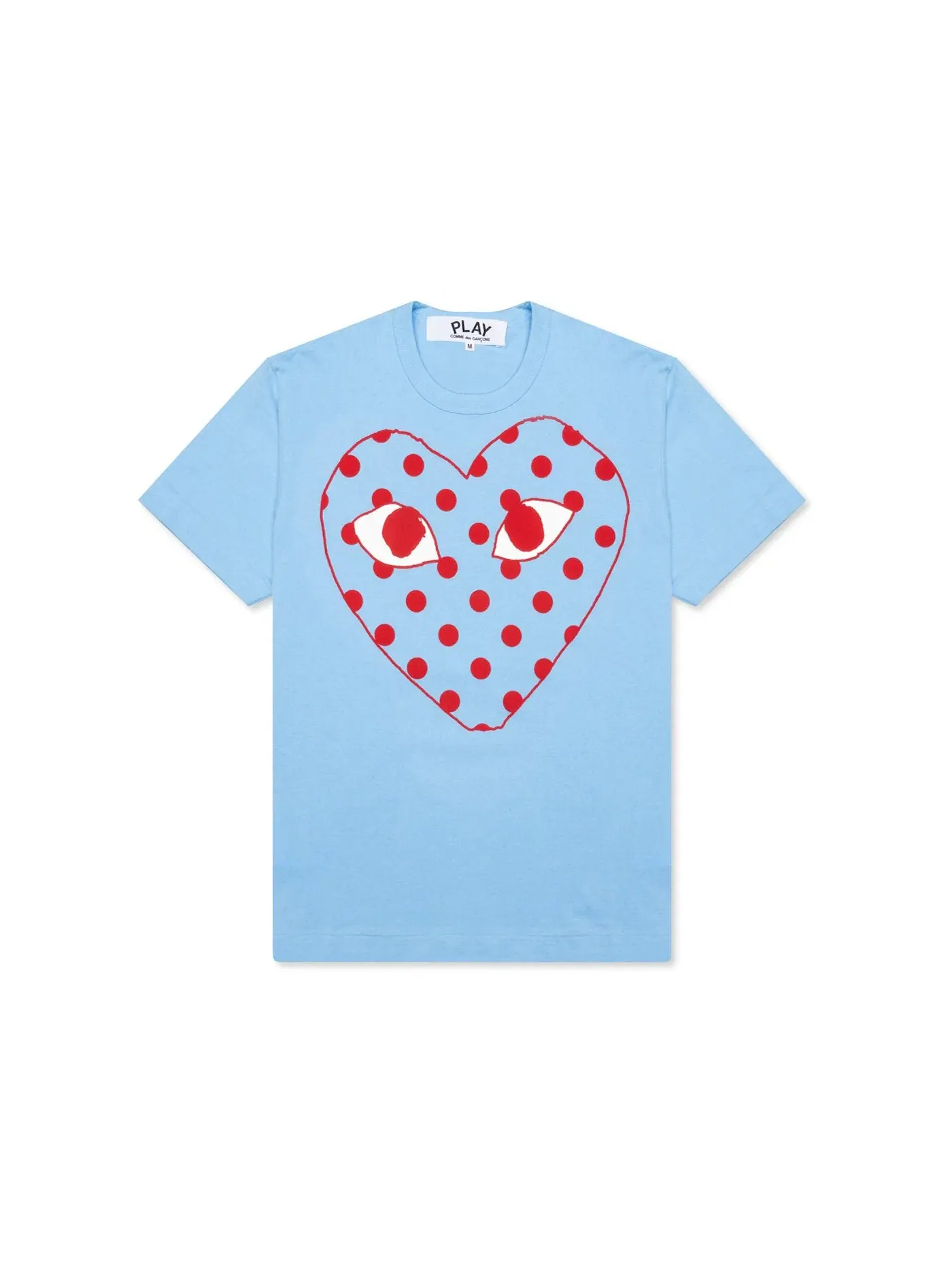 Детская футболка с принтом Pastelle Polka Dot Red Heart Comme des Garcons PLAY — изображение 1 из 2, синий