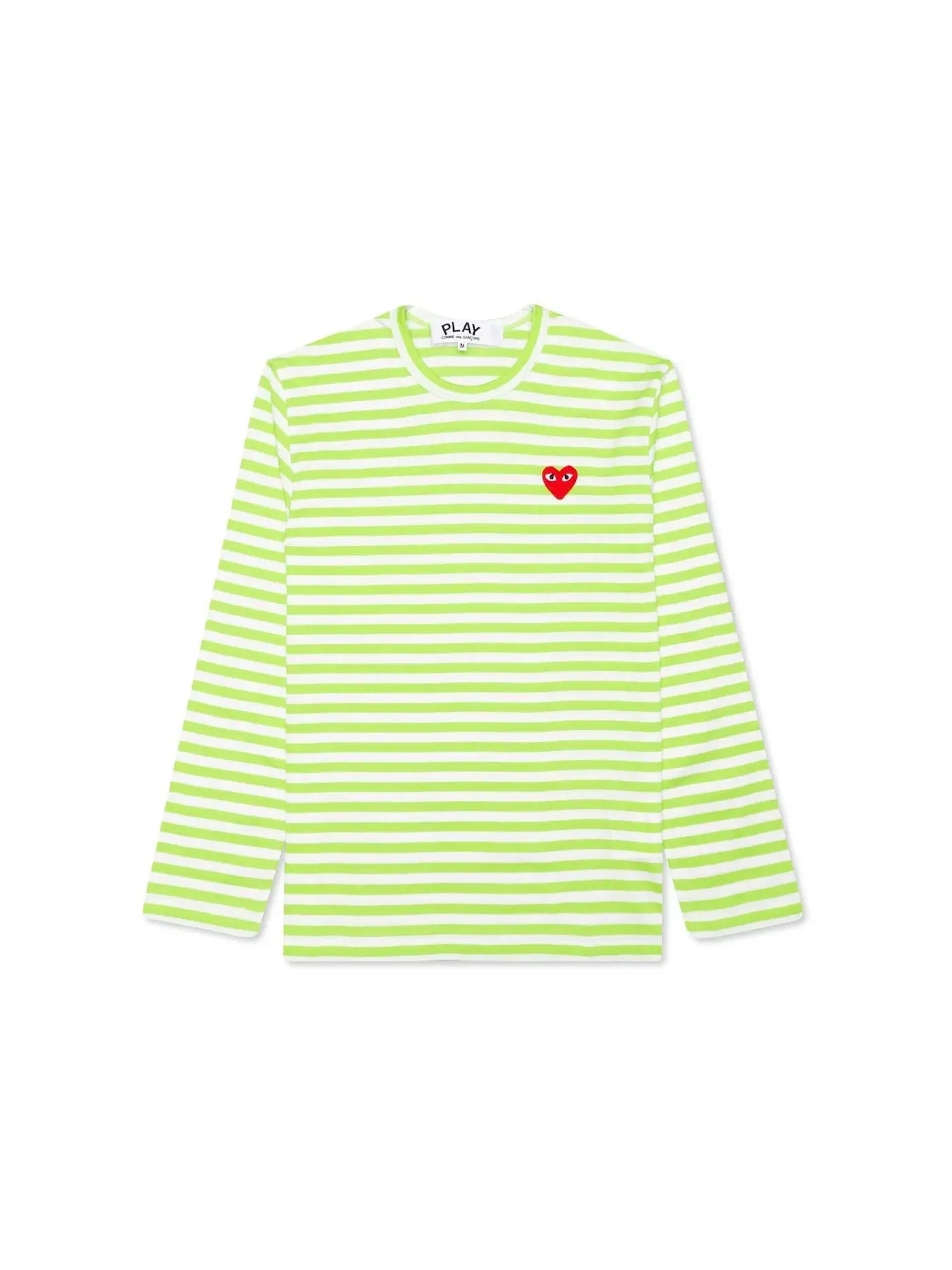 Детская футболка с длинным рукавом Comme des Garcons PLAY — изображение 1 из 2, зеленый/белый